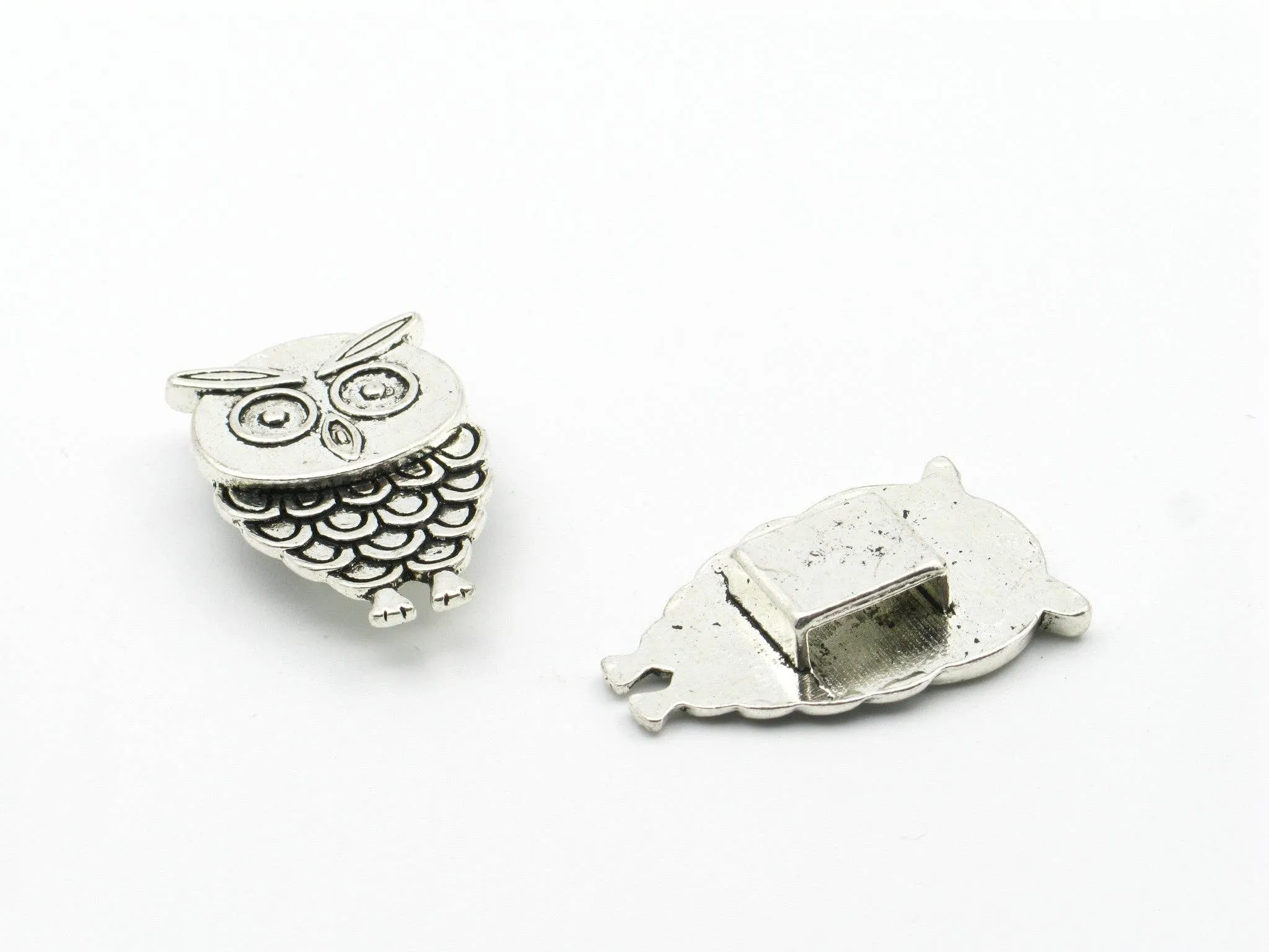 10pcs For 10mm flat leather Antique Silver OWL Slider jewelry supplies jewelry finding D-1-10-109