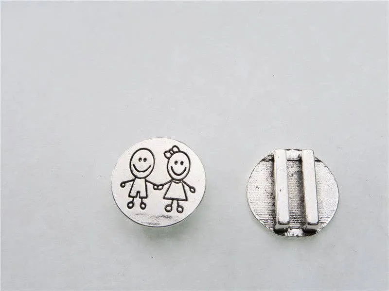 10pcs For 10mm flat leather,  antique silver round boy and girl jewelry supplies jewelry finding D-1-10-93