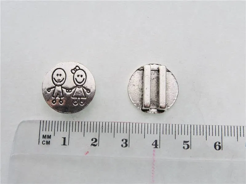 10pcs For 10mm flat leather,  antique silver round boy and girl jewelry supplies jewelry finding D-1-10-93