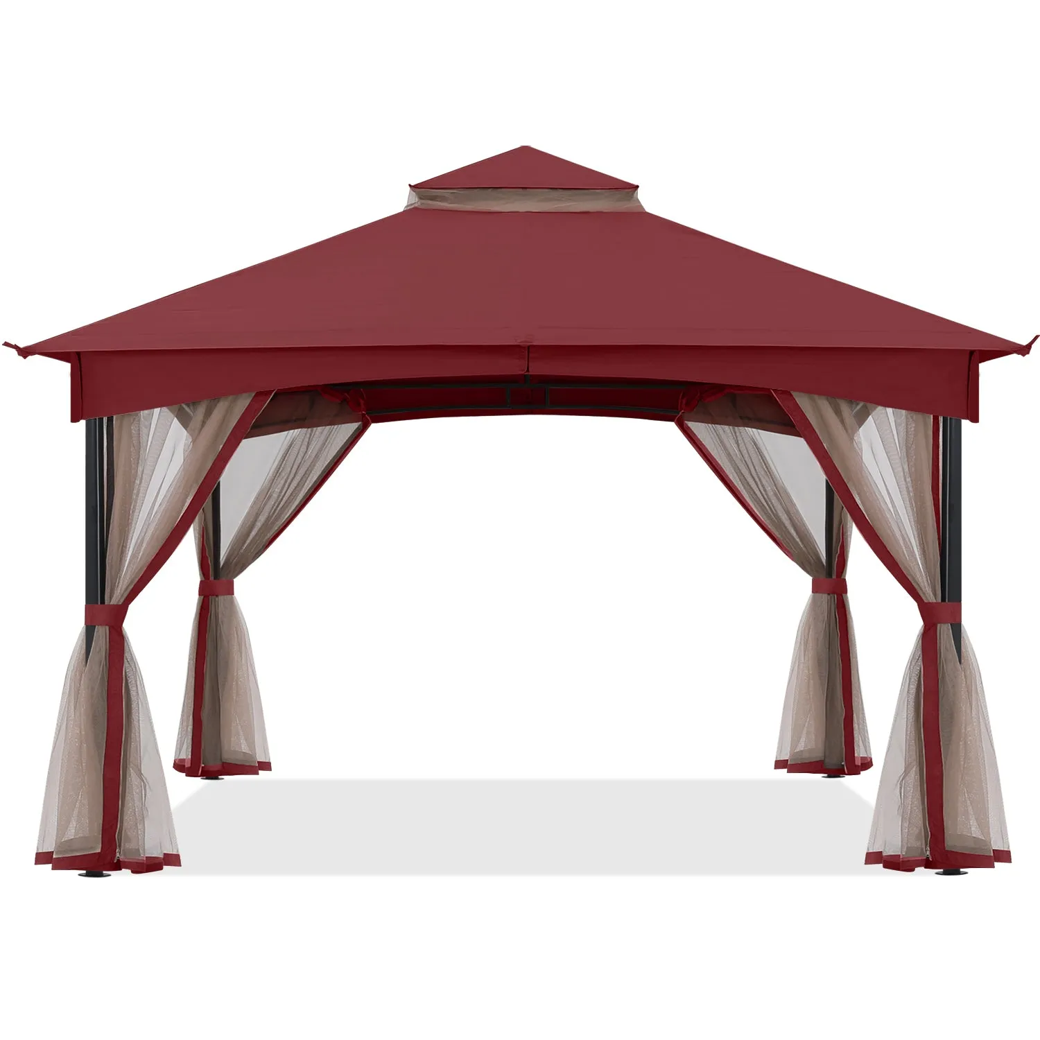 11x11 Patio Garden Gazebo Screw Free Outdoor Gazebo with Netting Walls