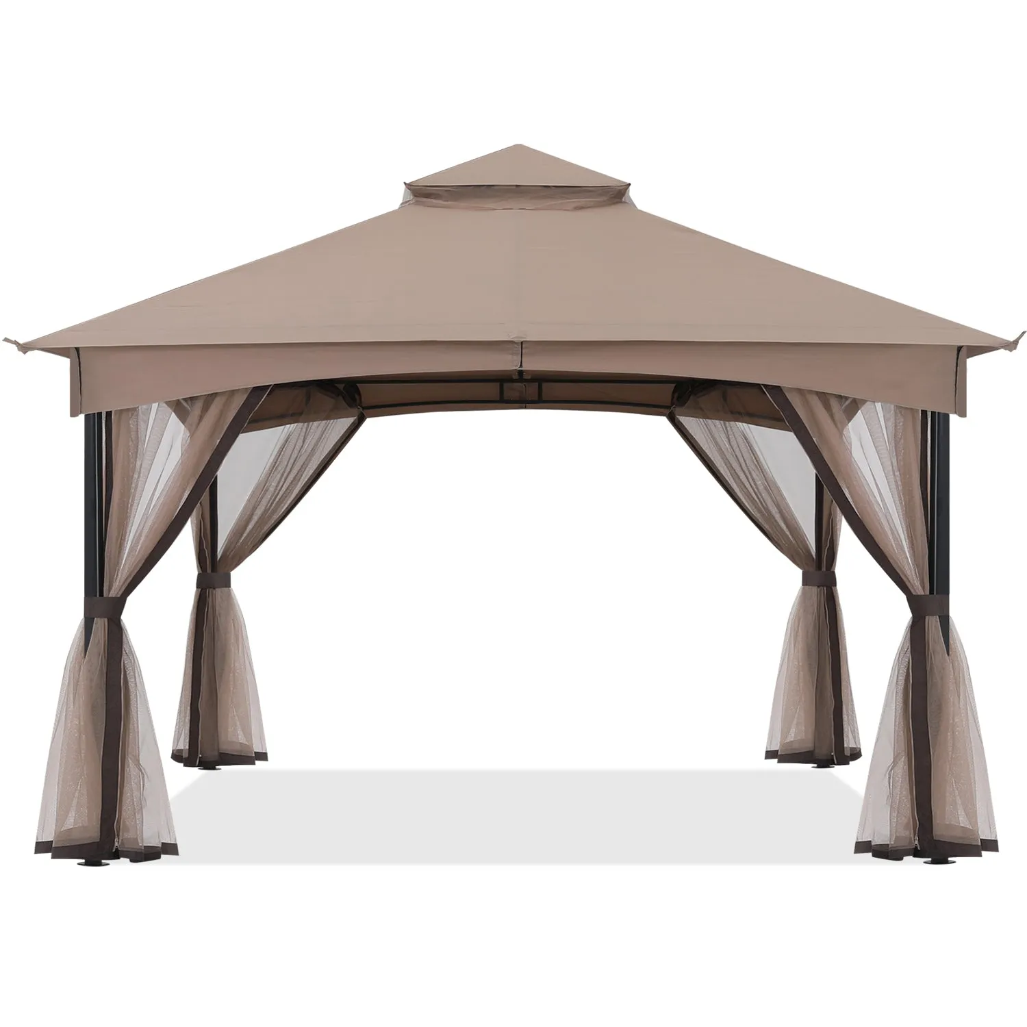 11x11 Patio Garden Gazebo Screw Free Outdoor Gazebo with Netting Walls