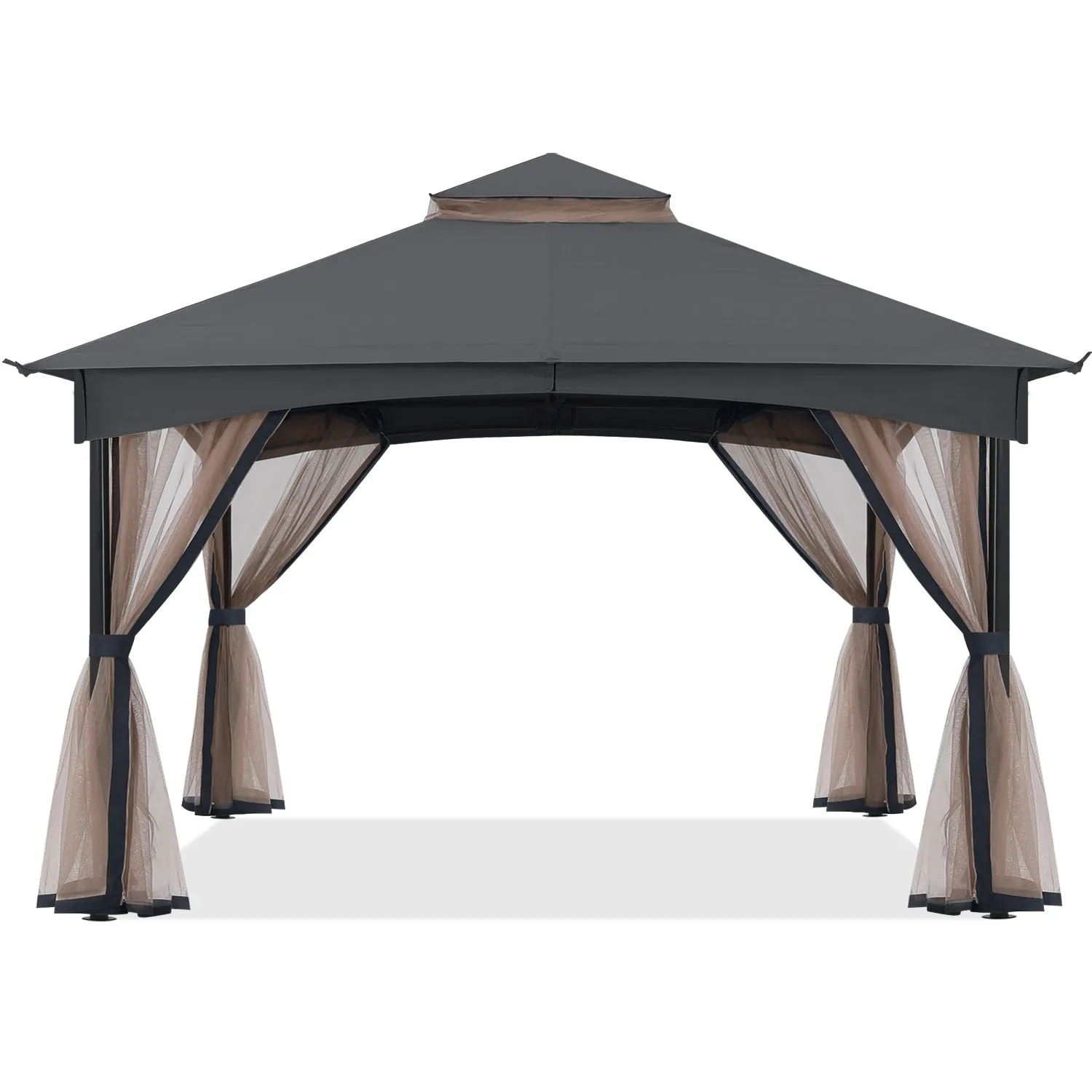 11x11 Patio Garden Gazebo Screw Free Outdoor Gazebo with Netting Walls