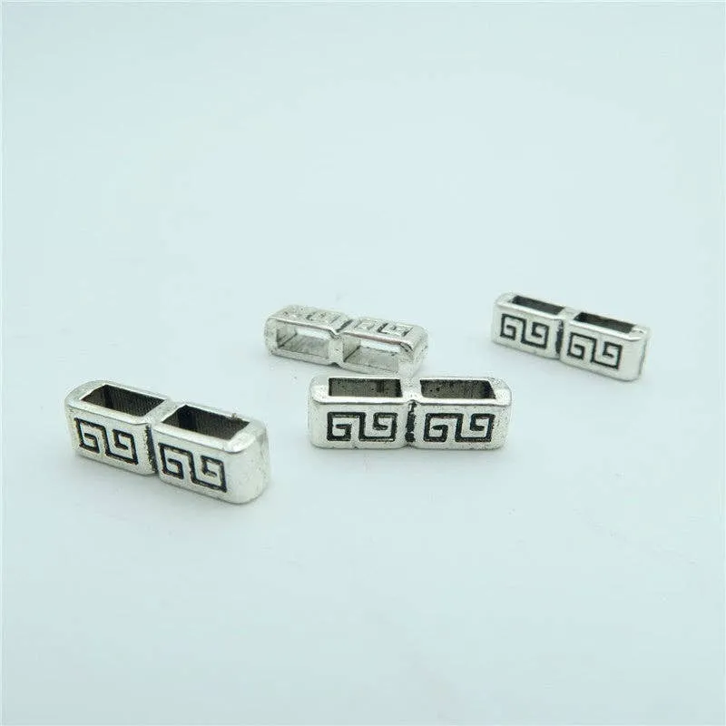 20pcs For 5mm flat leather separator slider, antique silver, jewelry finding supplies D-1-5-16