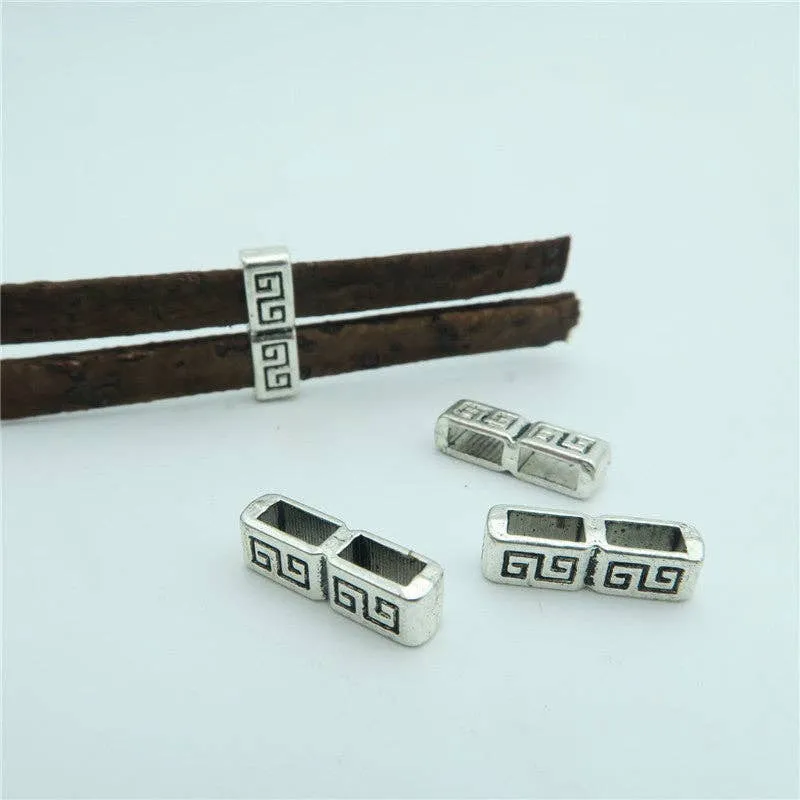 20pcs For 5mm flat leather separator slider, antique silver, jewelry finding supplies D-1-5-16