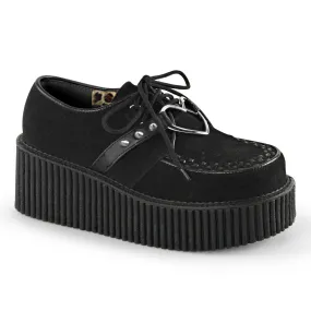 3 Inch Platform CREEPER-206 Black Suede