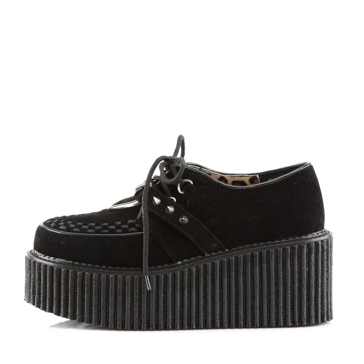 3 Inch Platform CREEPER-206 Black Suede