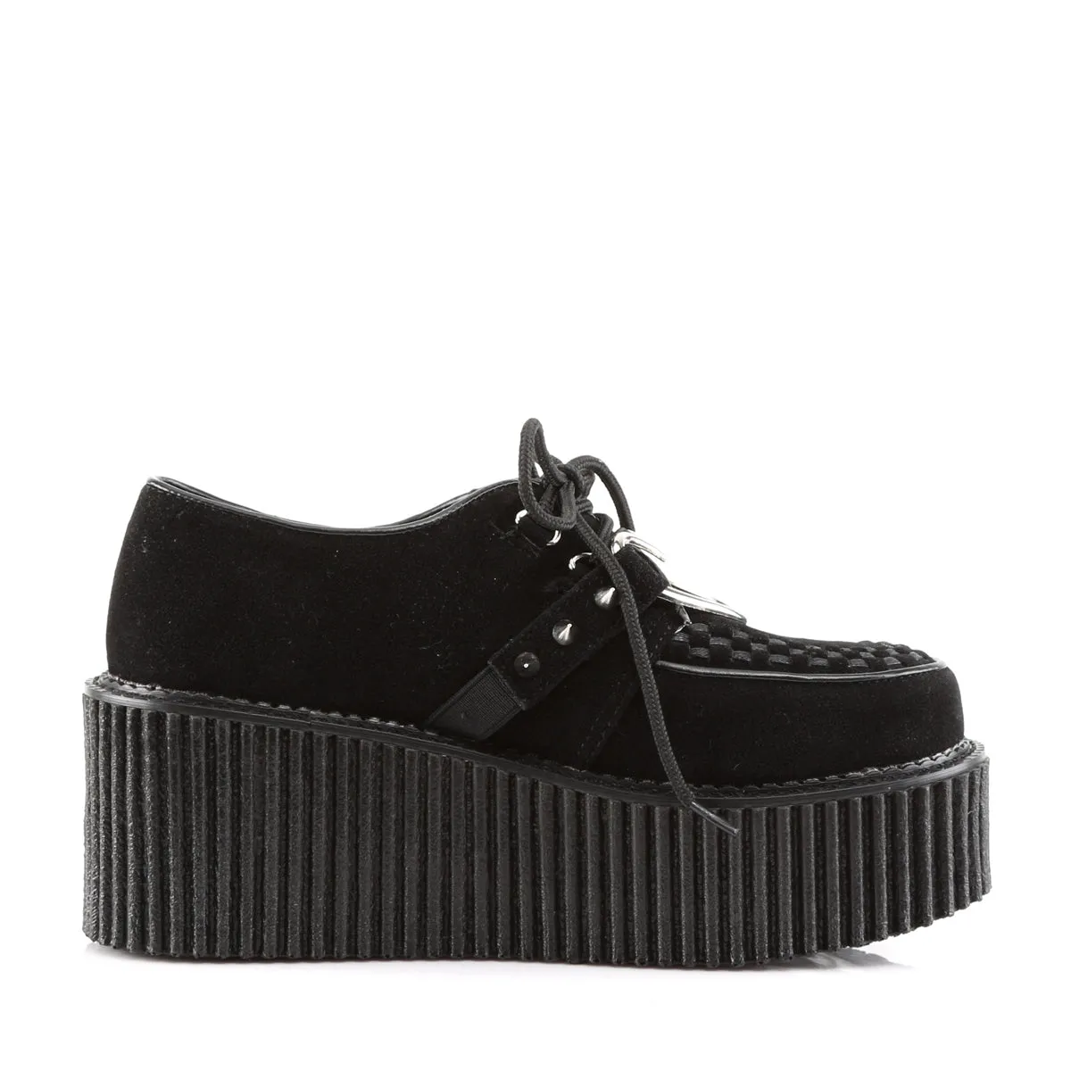 3 Inch Platform CREEPER-206 Black Suede