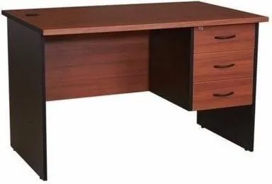 4 feet Office Table with 3 Drawers-Cherry-BLKL  Vigor Chair