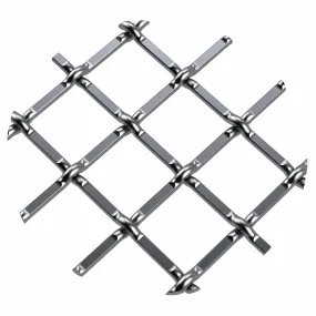 .5" Round Single Diamond Decorative Grille - Satin Nickel, 36" W x 48" L Sheet