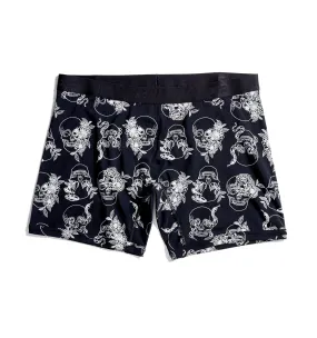 6" No Fly Boxer Briefs - Skull Garden