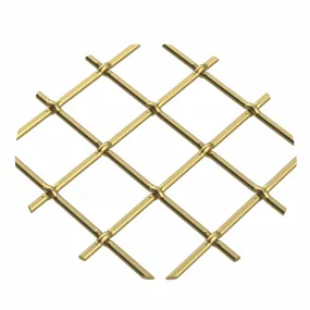 .75" Multi-Crimp Single Diamond Decorative Grille - Satin Brass, 36" W x 24" L Sheet