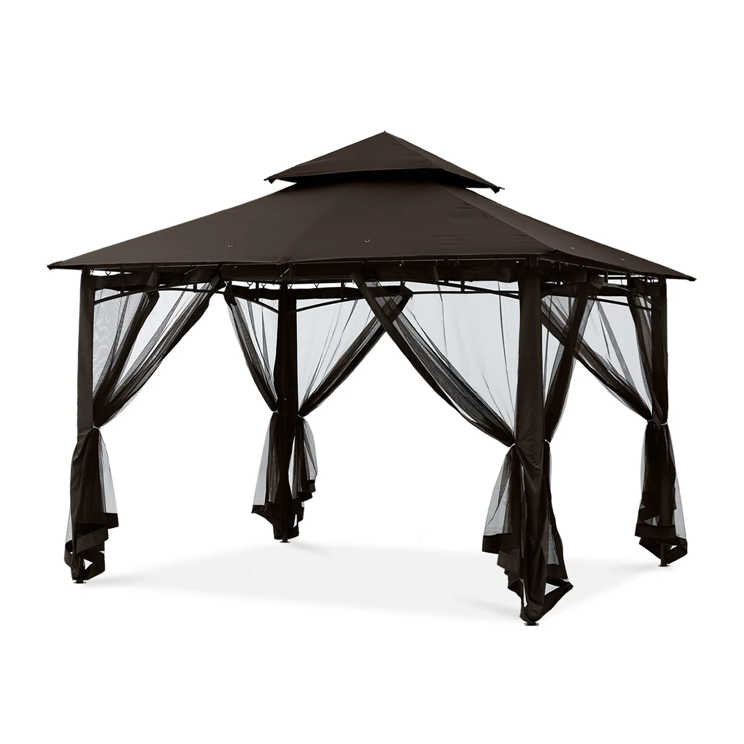 8x8/10x10/10x12 Outdoor Garden Patio Gazebo with Stable Steel Farme and Netting Walls