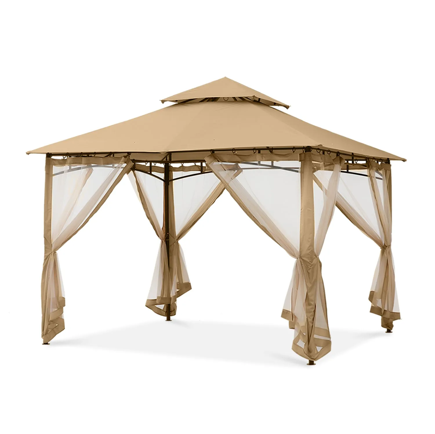 8x8/10x10/10x12 Outdoor Garden Patio Gazebo with Stable Steel Farme and Netting Walls