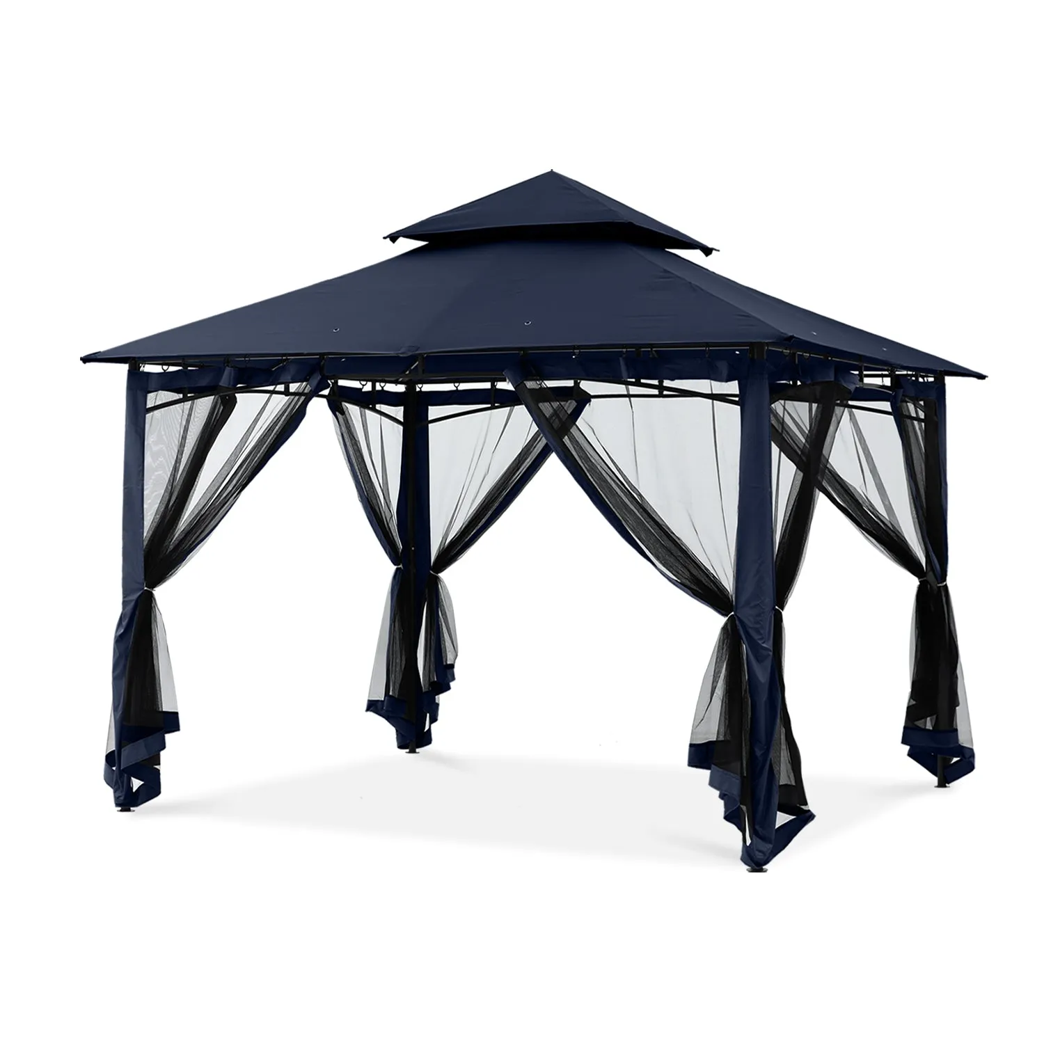 8x8/10x10/10x12 Outdoor Garden Patio Gazebo with Stable Steel Farme and Netting Walls