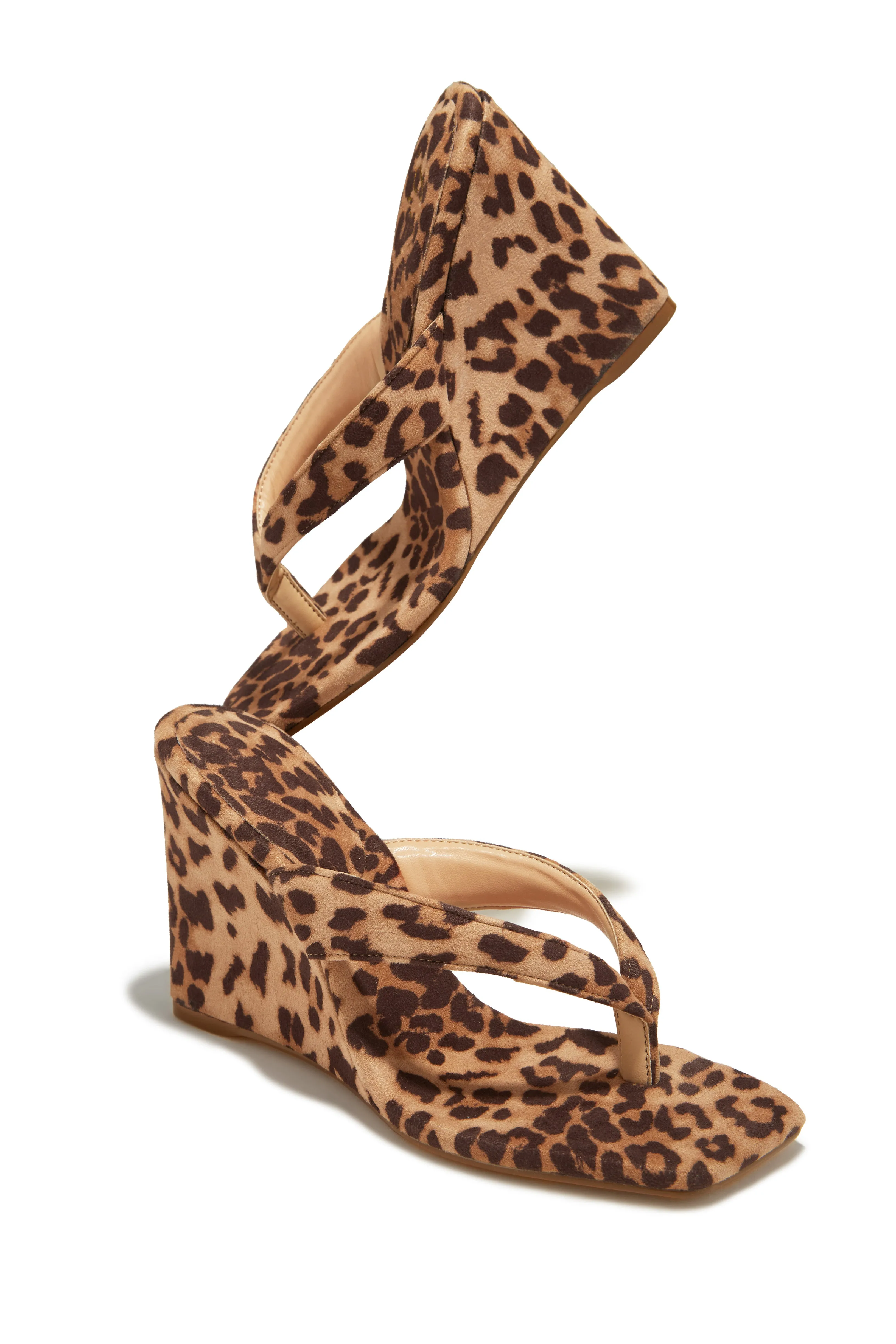 Alena Wedge Heel Mules - Leopard