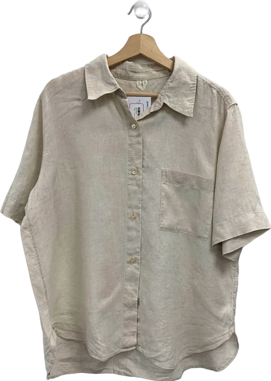 Arket Beige Linen Blend Shirt UK M