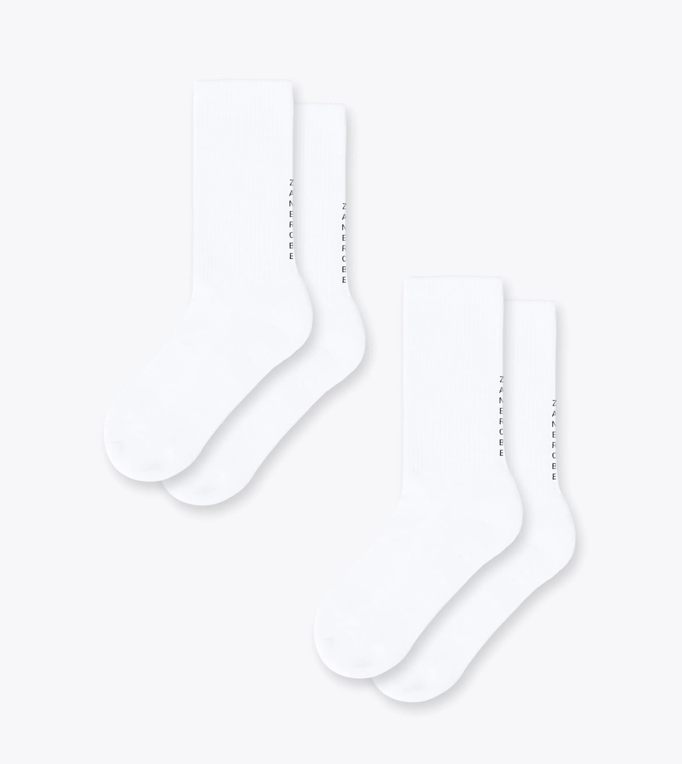 Back Logo Sock White (2 Pack)