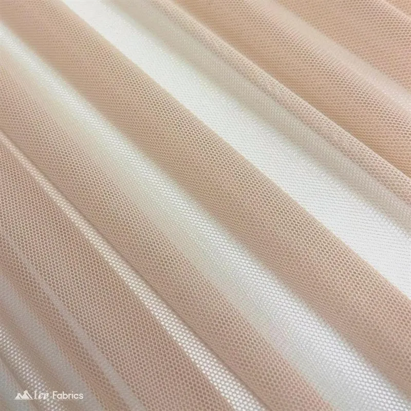 Beige 4 Way Stretch Nylon Spandex Power Mesh Fabric