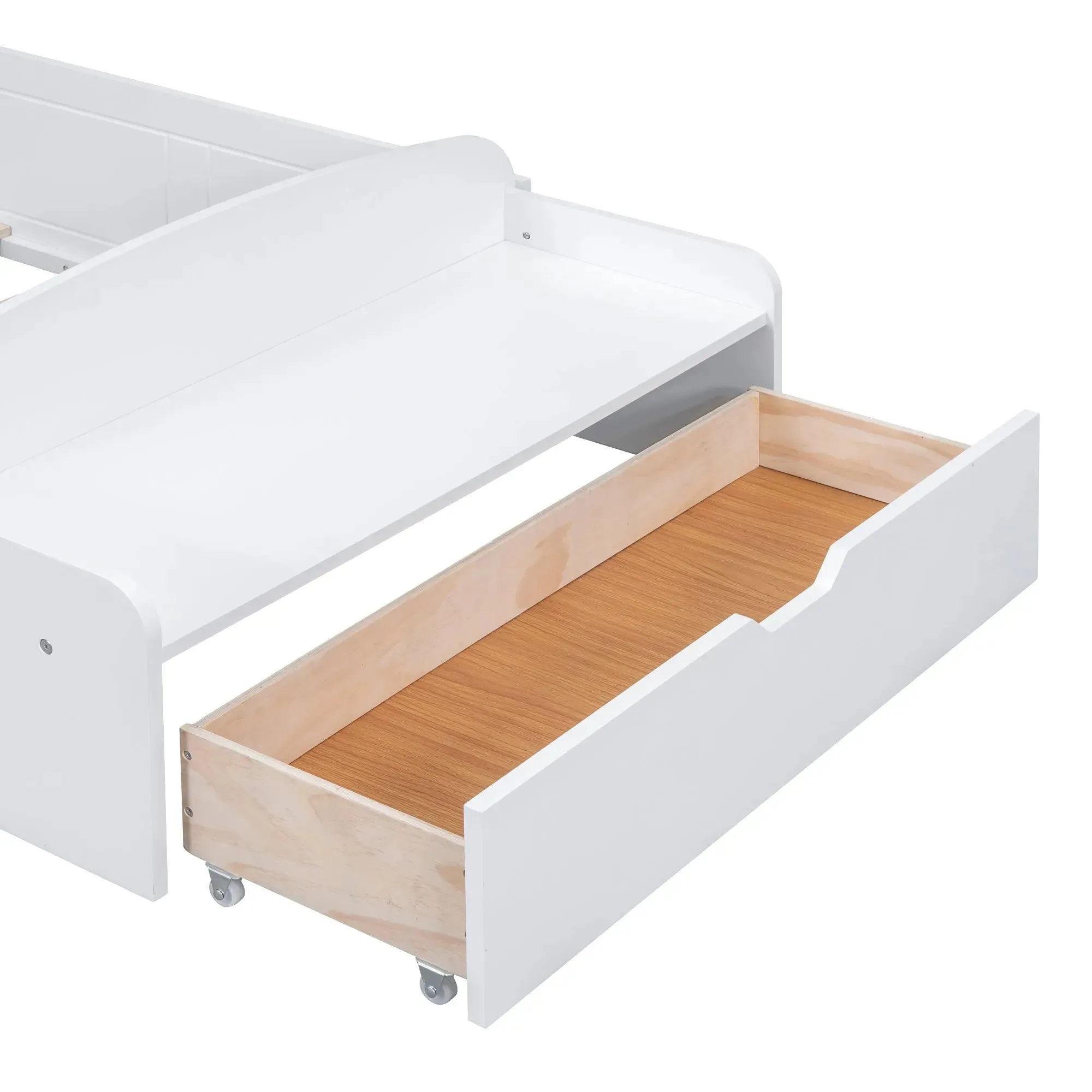 Bellemave® Twin Size House Bed with Bench, Socket and Shelve