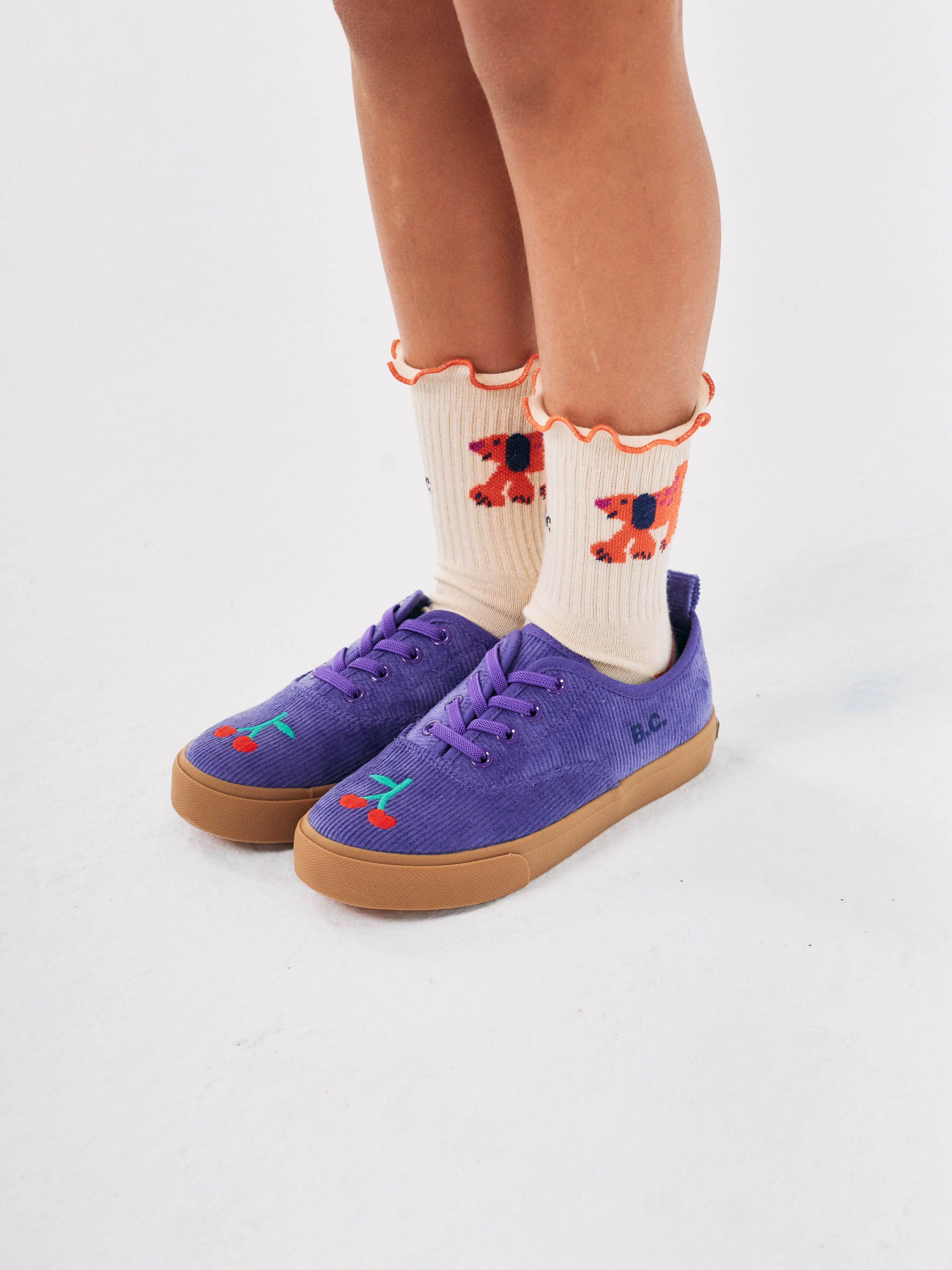 Bobo Choses Bobo Cherry corduroy sneakers, Purple