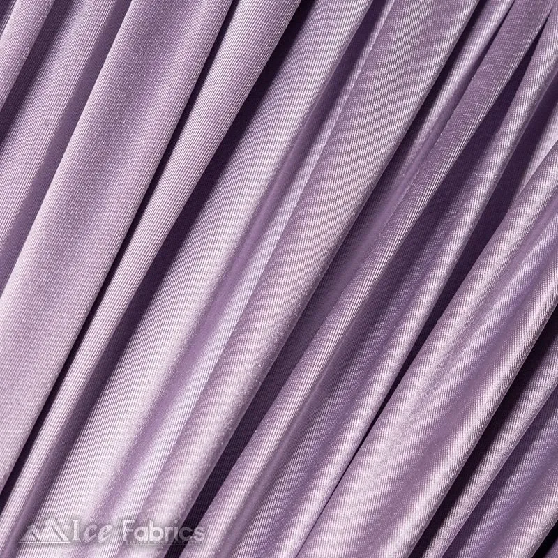 Casino 4 Way Stretch Satin Fabric Shiny Lavender Silky Spandex