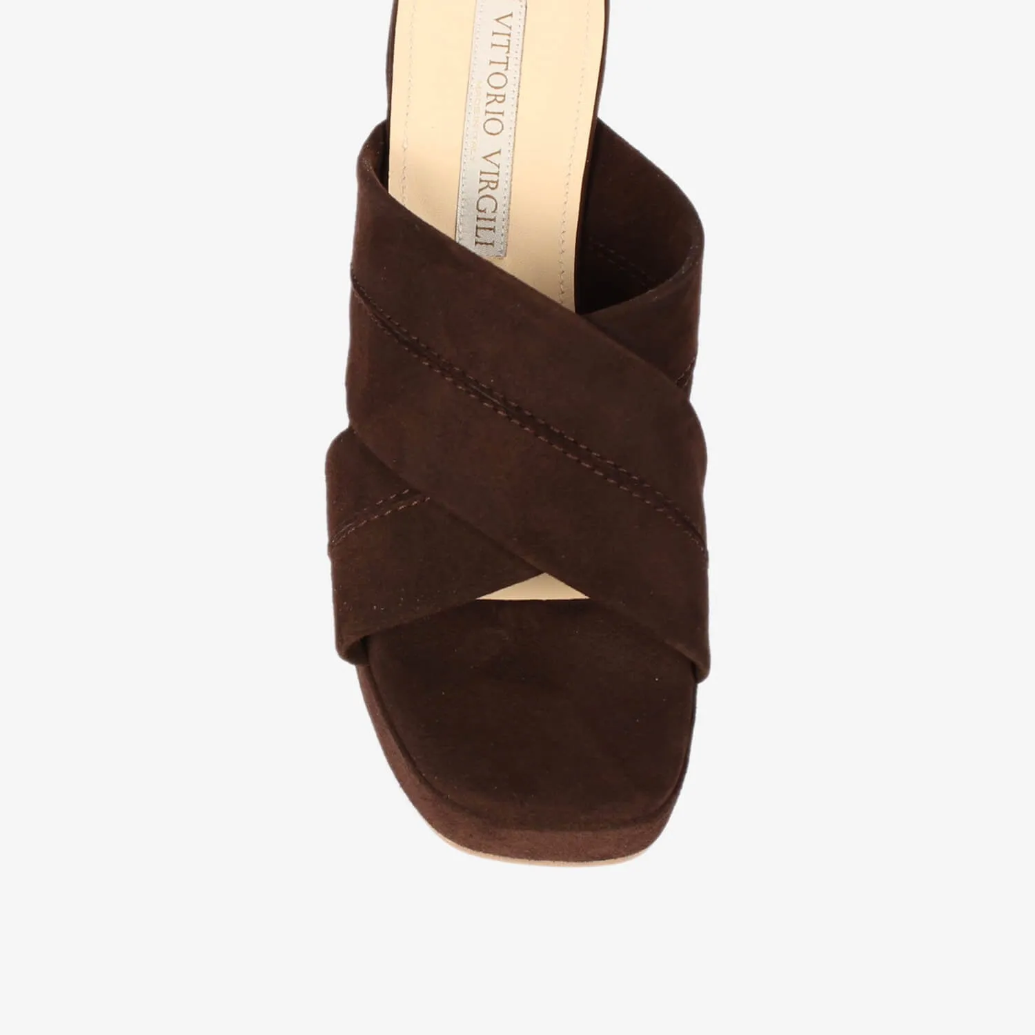 Dark brown women's suede sandal