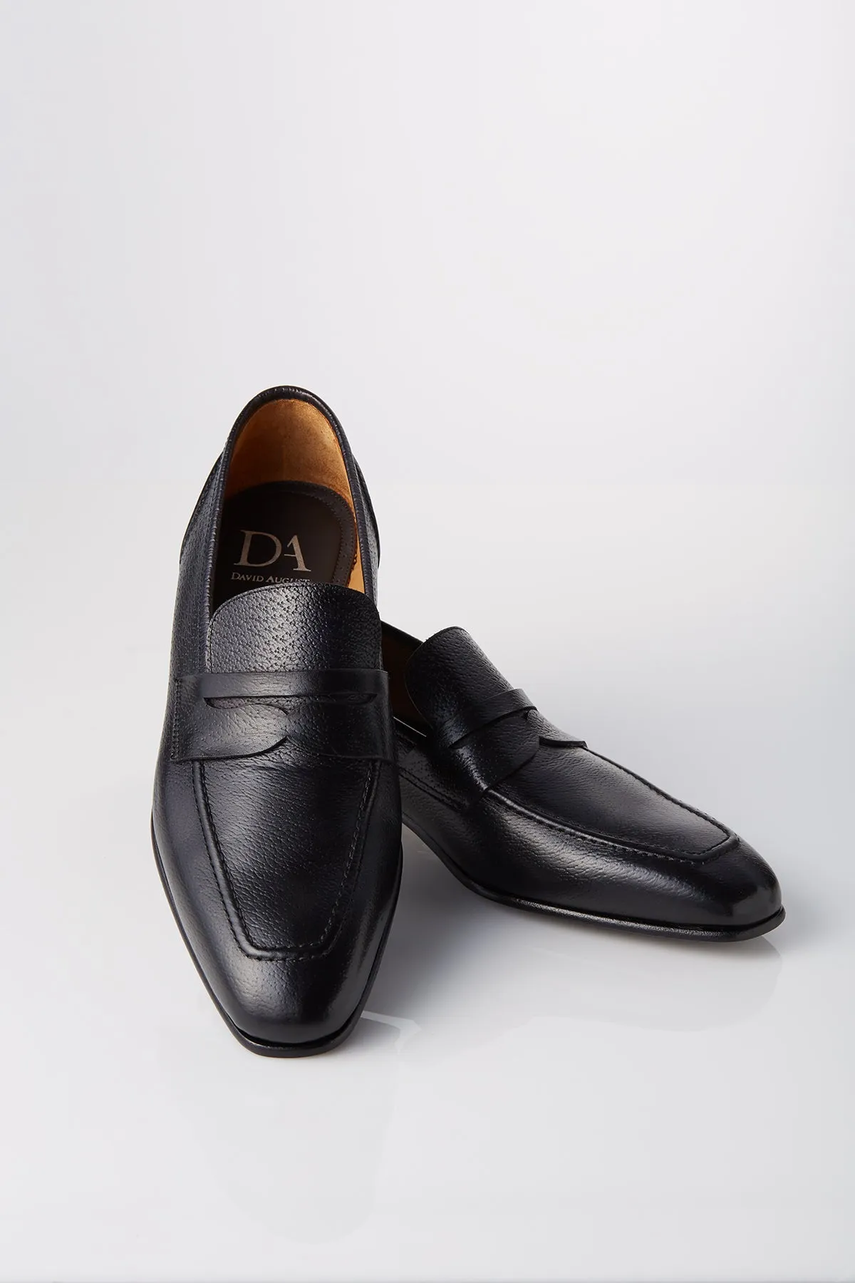 David August Leather Penny Loafer in Black