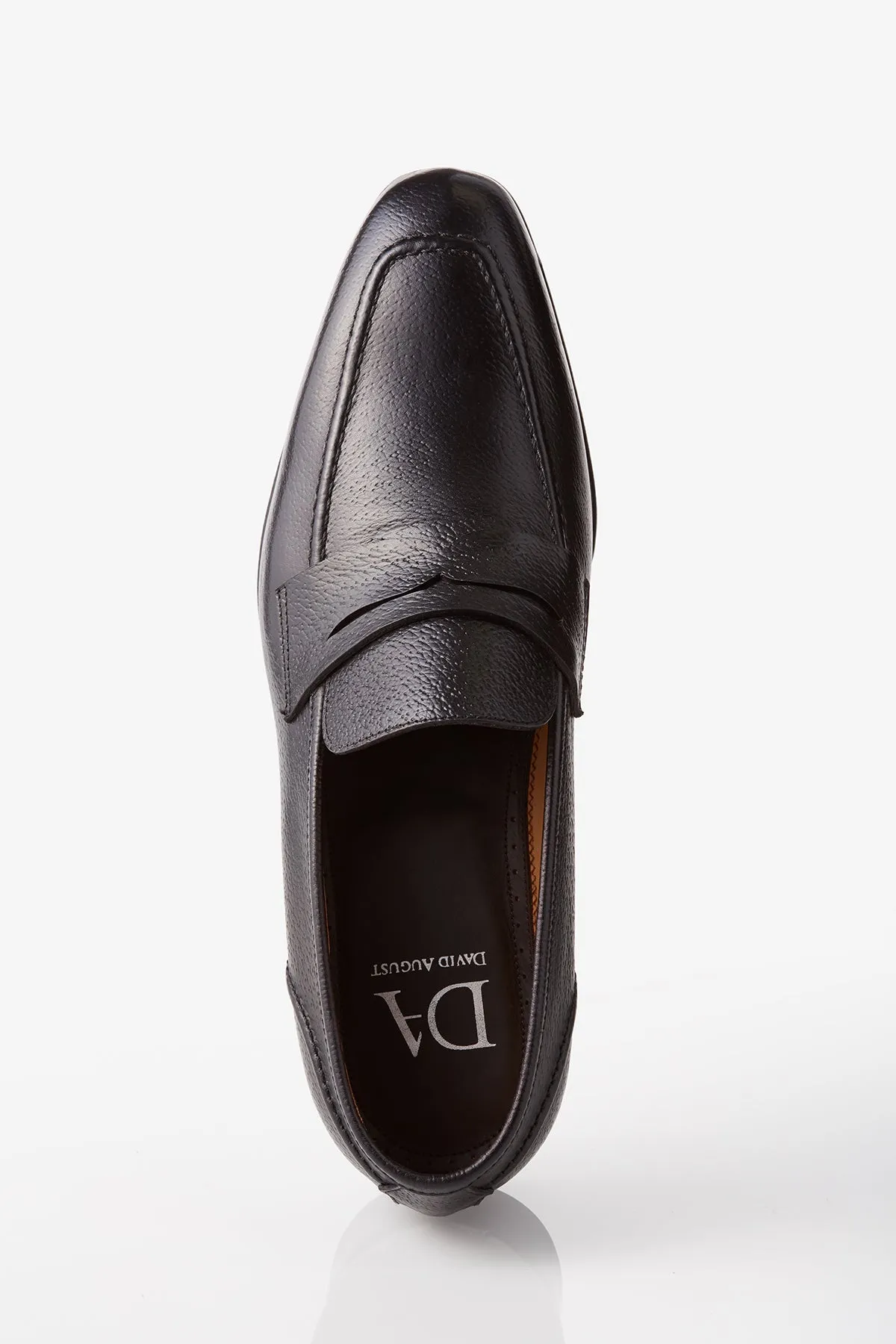 David August Leather Penny Loafer in Black