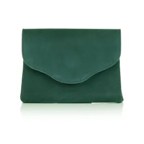 Ellie Clutch - Green Suede