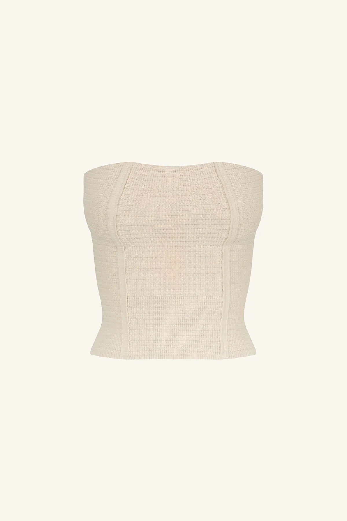 EVE PANELLED TUBE TOP - BONE