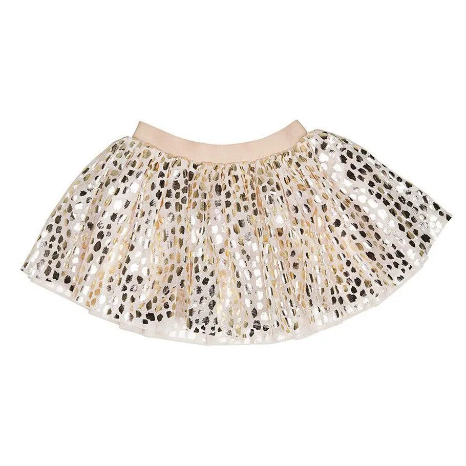 Huxbaby HB1053 Gold Leopard tulle skirt