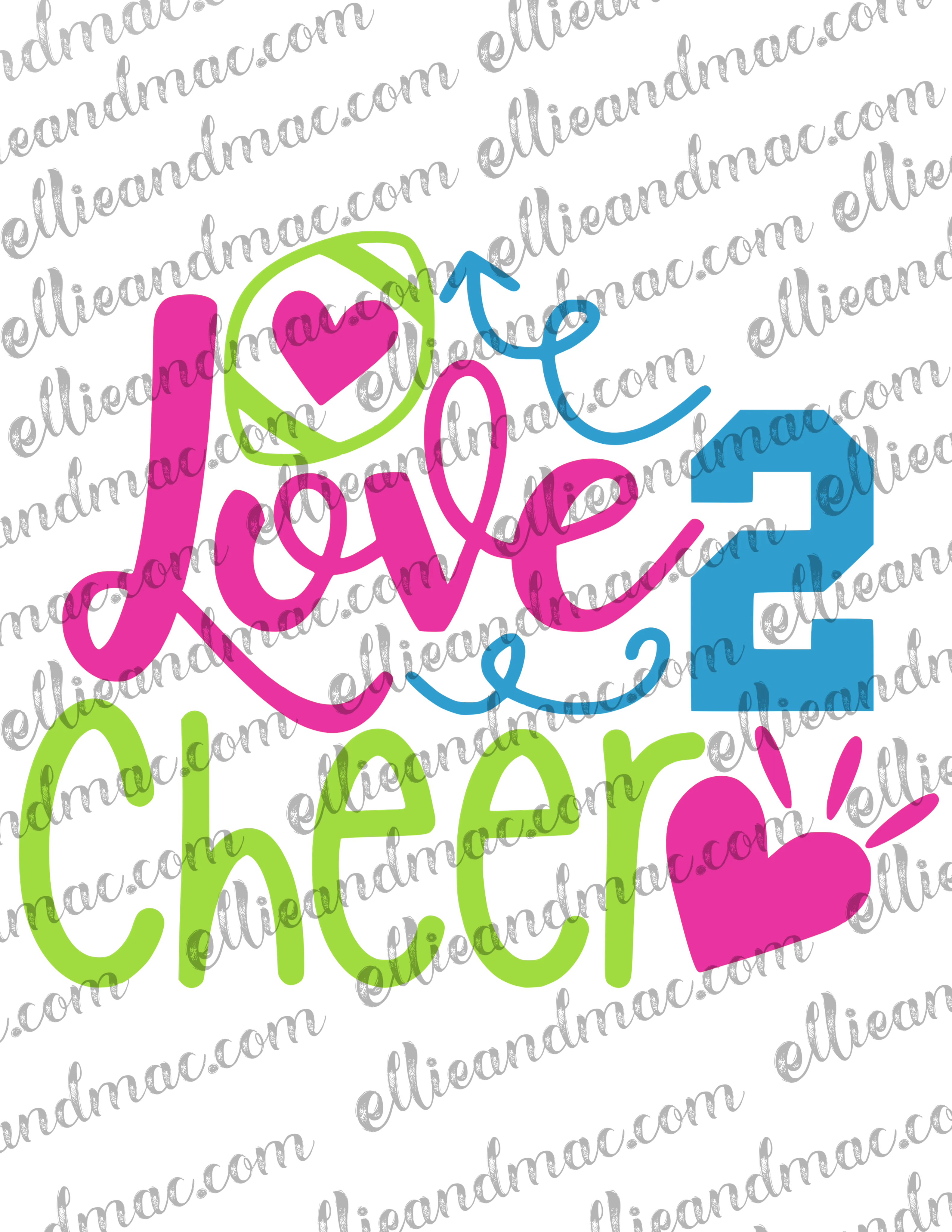 Love 2 Cheer SVG Cutting File