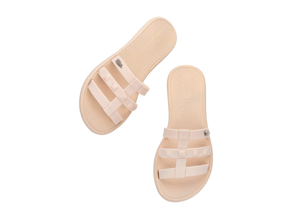 Melissa Sun Atlantis AD Flat Beige Slide For Ladies