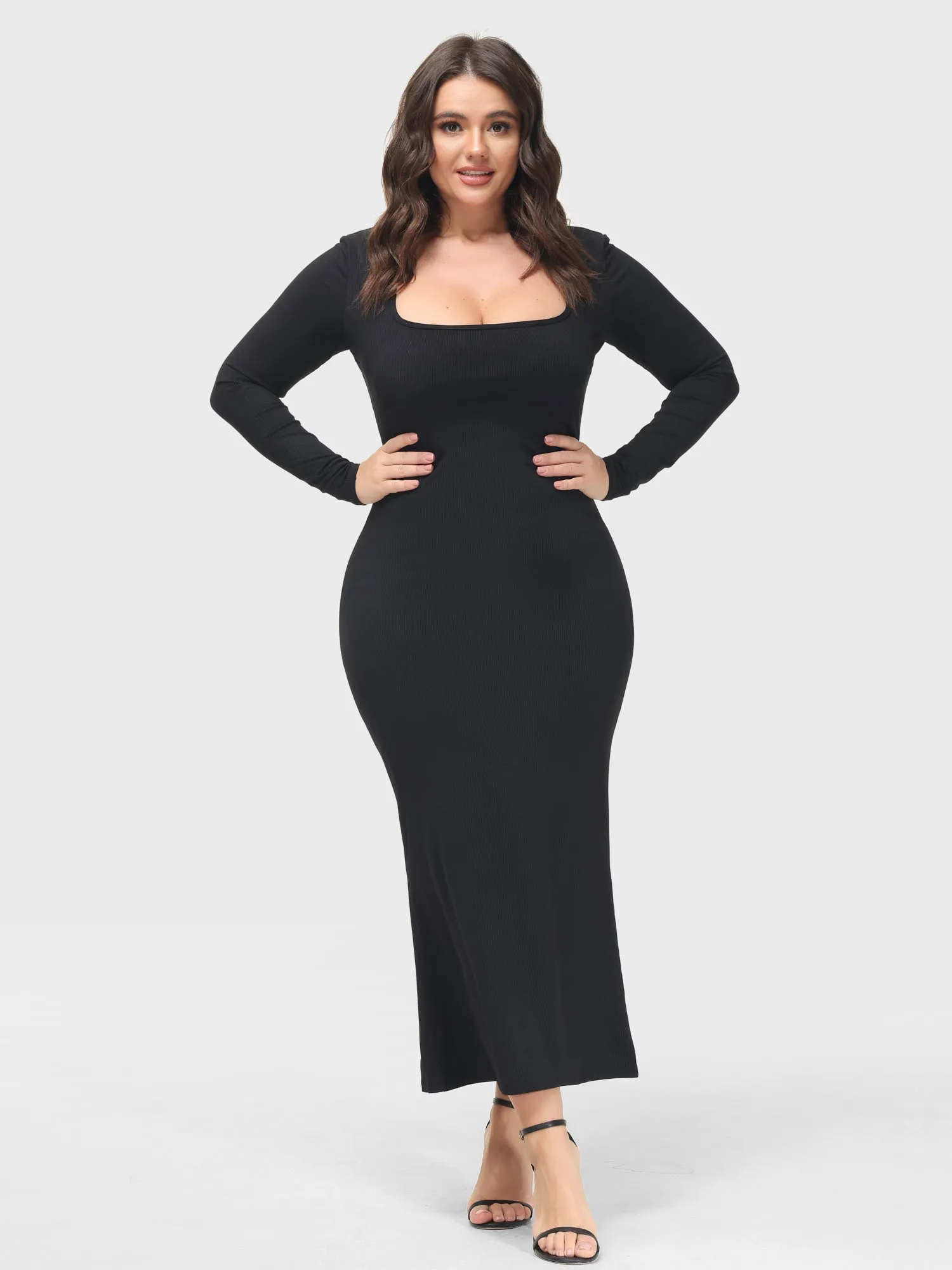 Midsize Goddess Maxi Dress With Built-in Shapewear