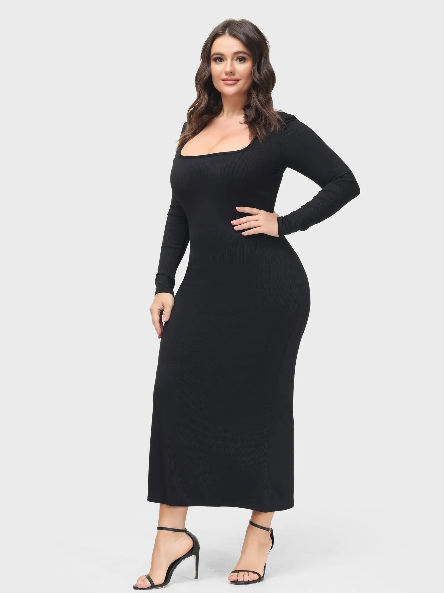 Midsize Goddess Maxi Dress With Built-in Shapewear