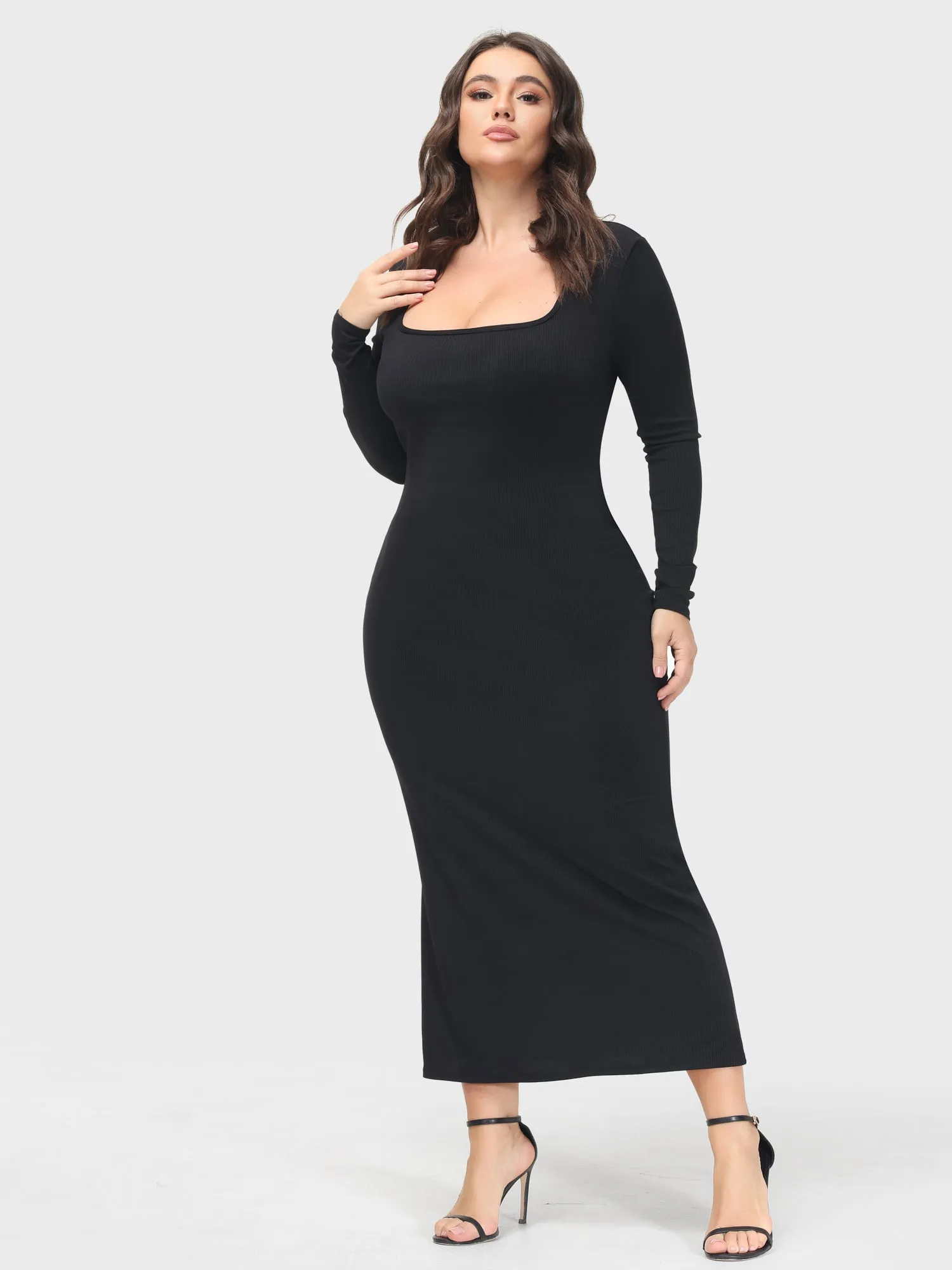 Midsize Goddess Maxi Dress With Built-in Shapewear