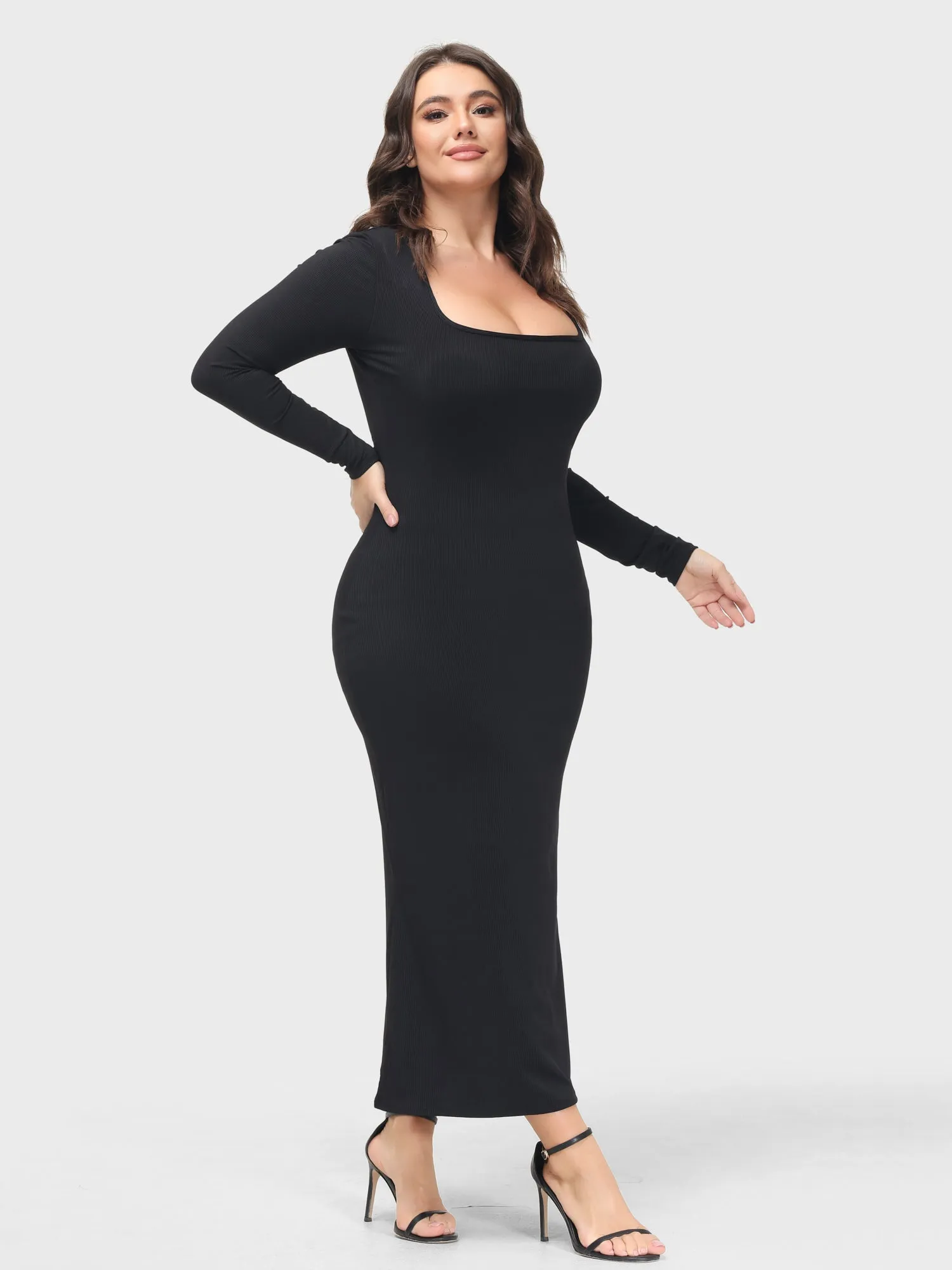 Midsize Goddess Maxi Dress With Built-in Shapewear