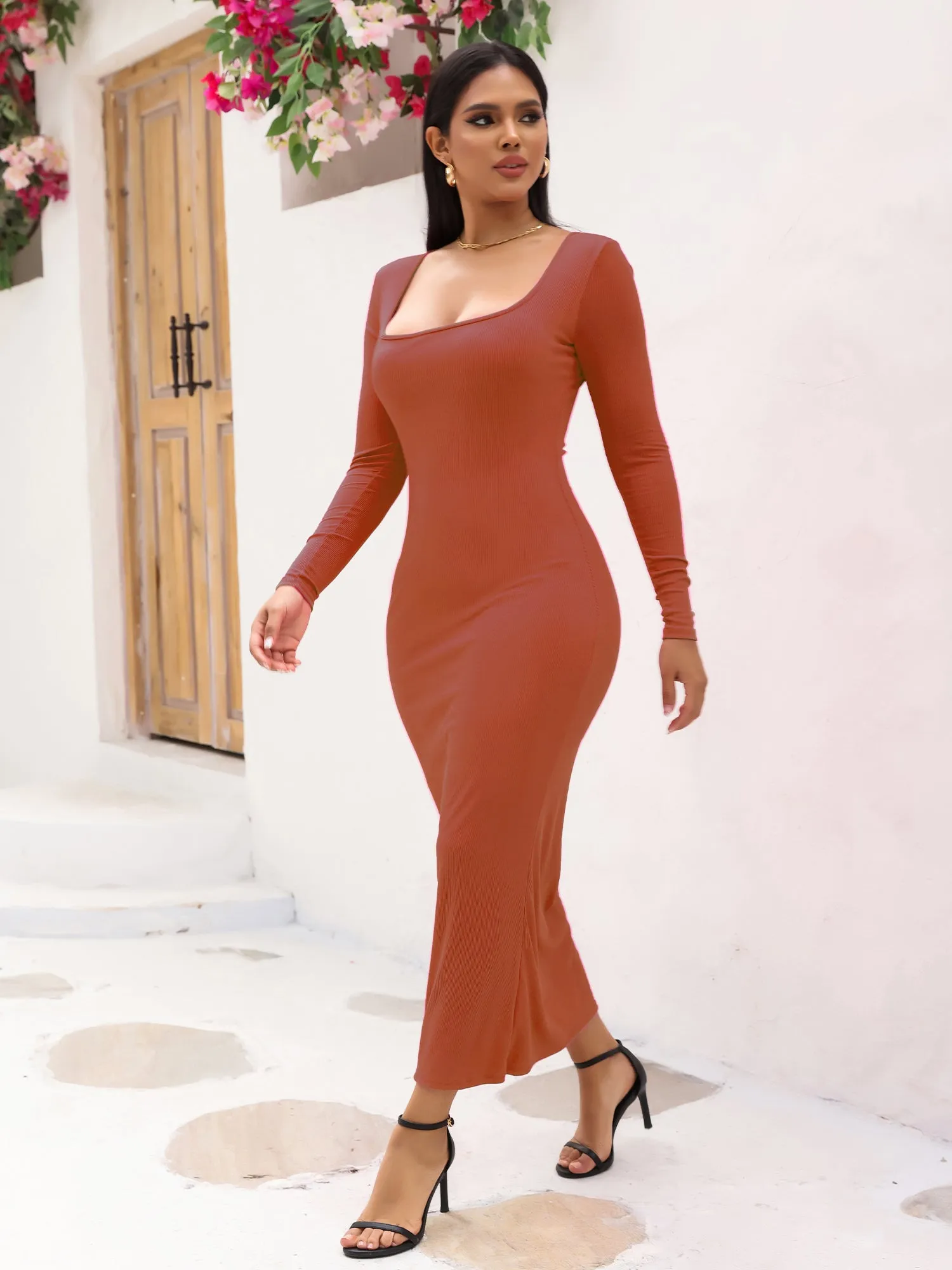 Midsize Goddess Maxi Dress With Built-in Shapewear