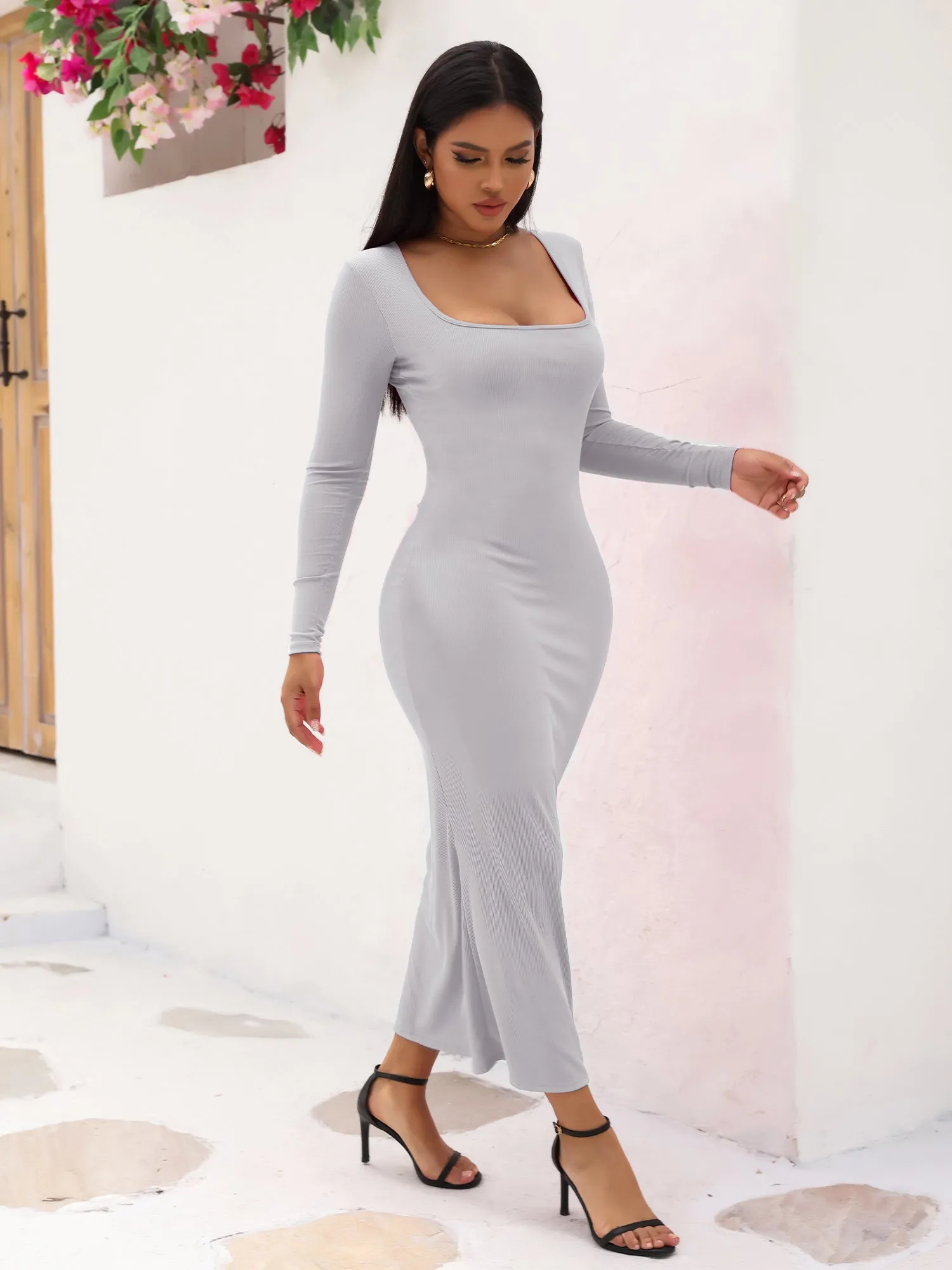 Midsize Goddess Maxi Dress With Built-in Shapewear