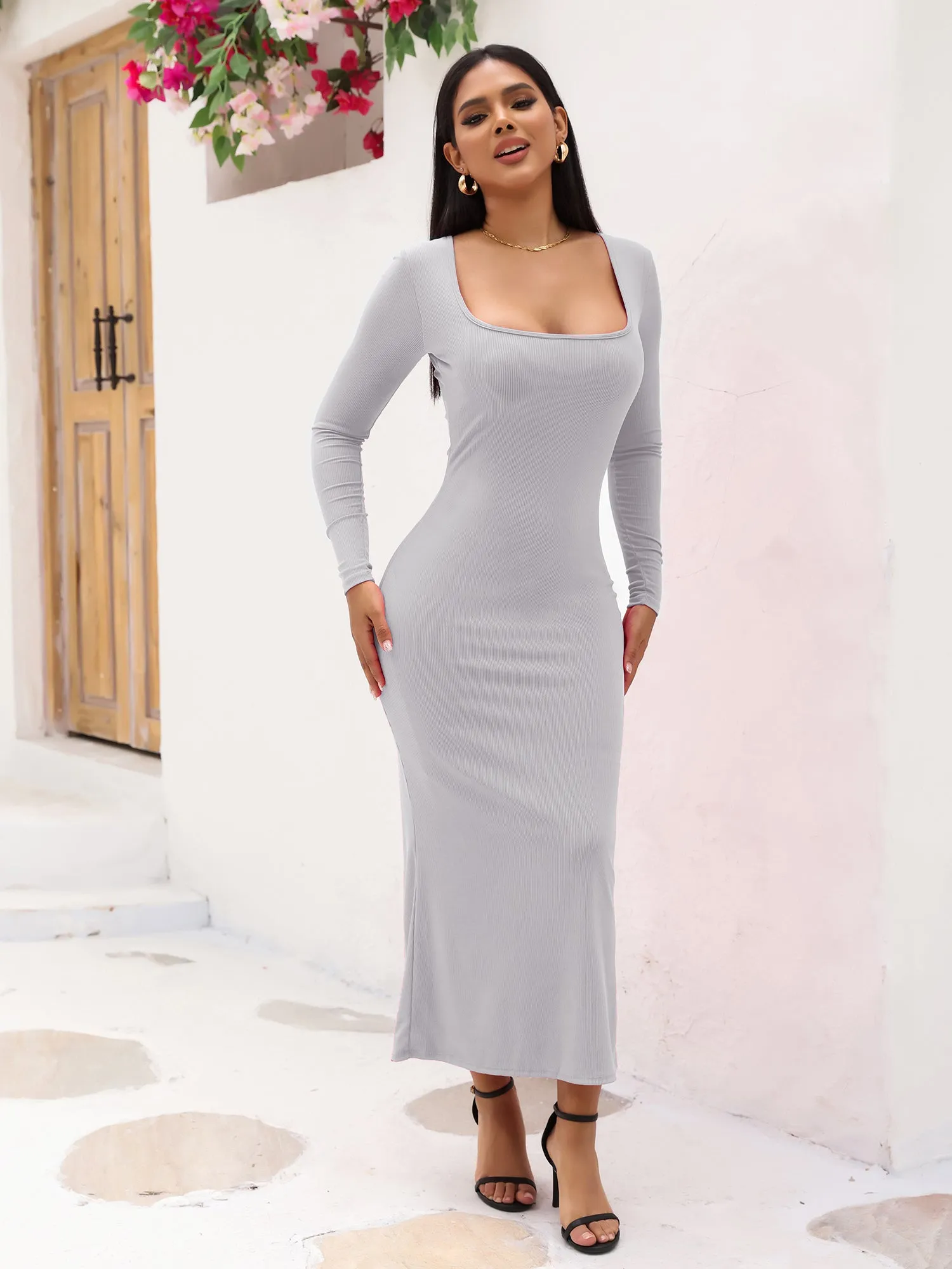 Midsize Goddess Maxi Dress With Built-in Shapewear