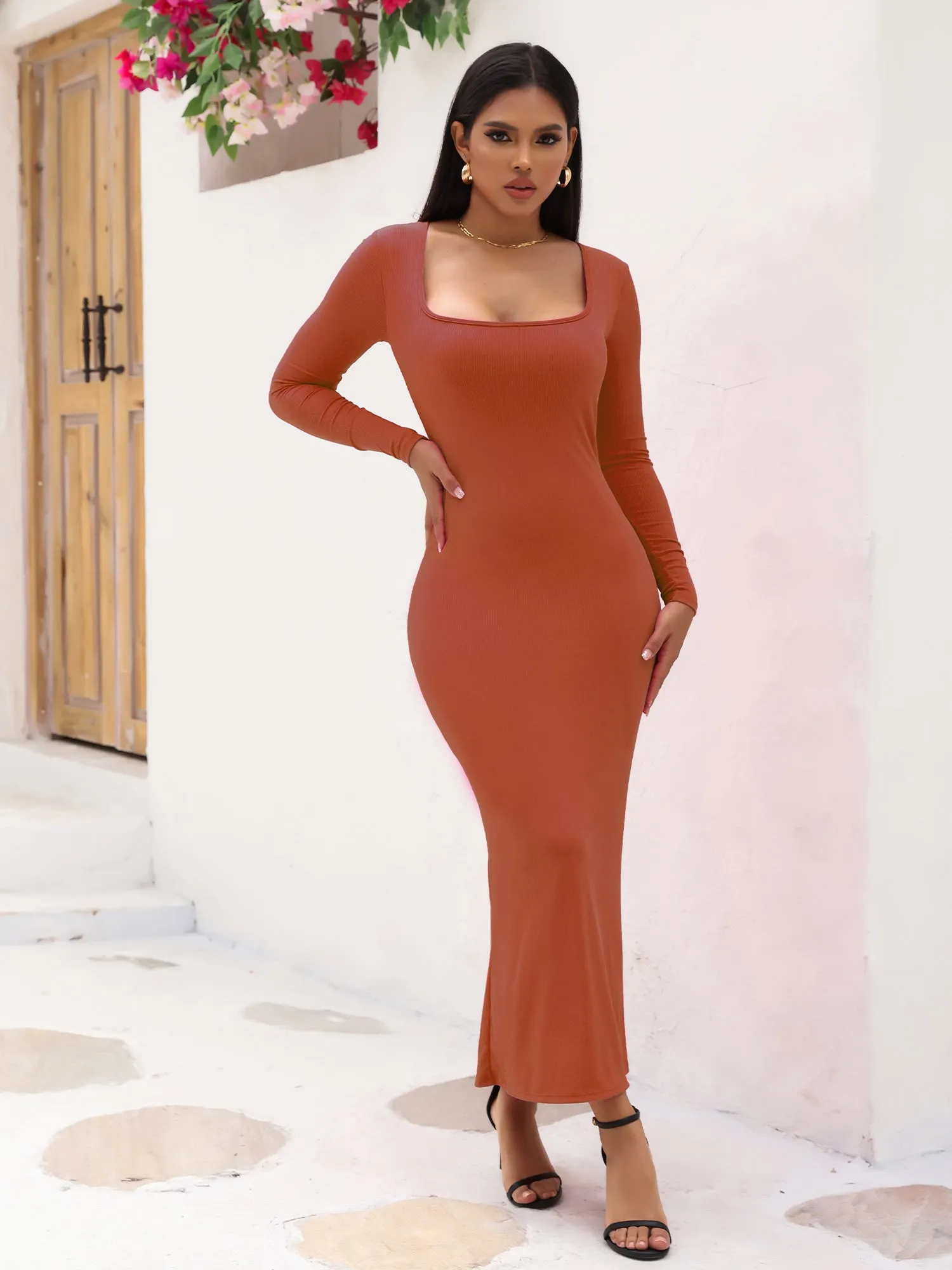 Midsize Goddess Maxi Dress With Built-in Shapewear