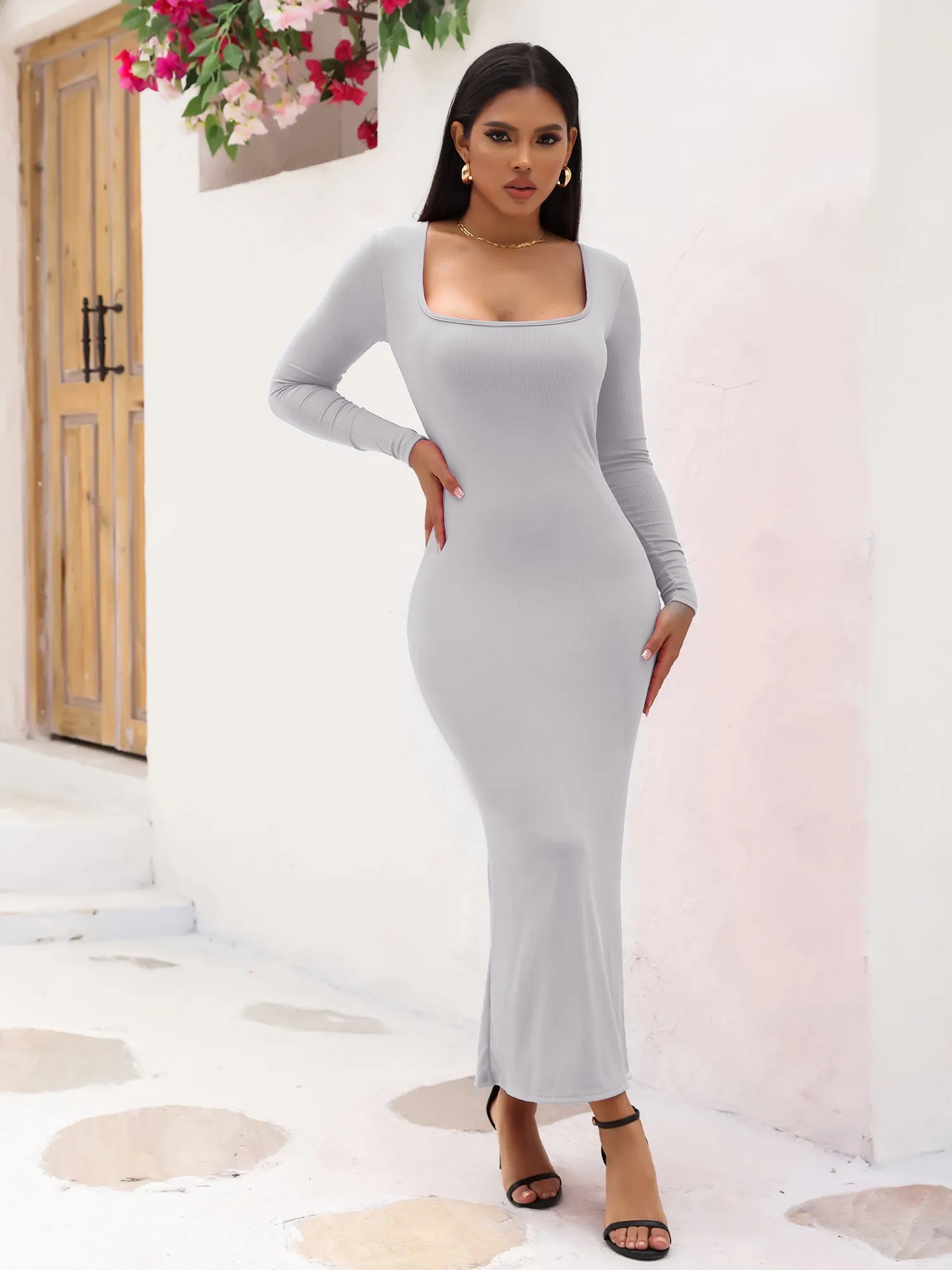 Midsize Goddess Maxi Dress With Built-in Shapewear