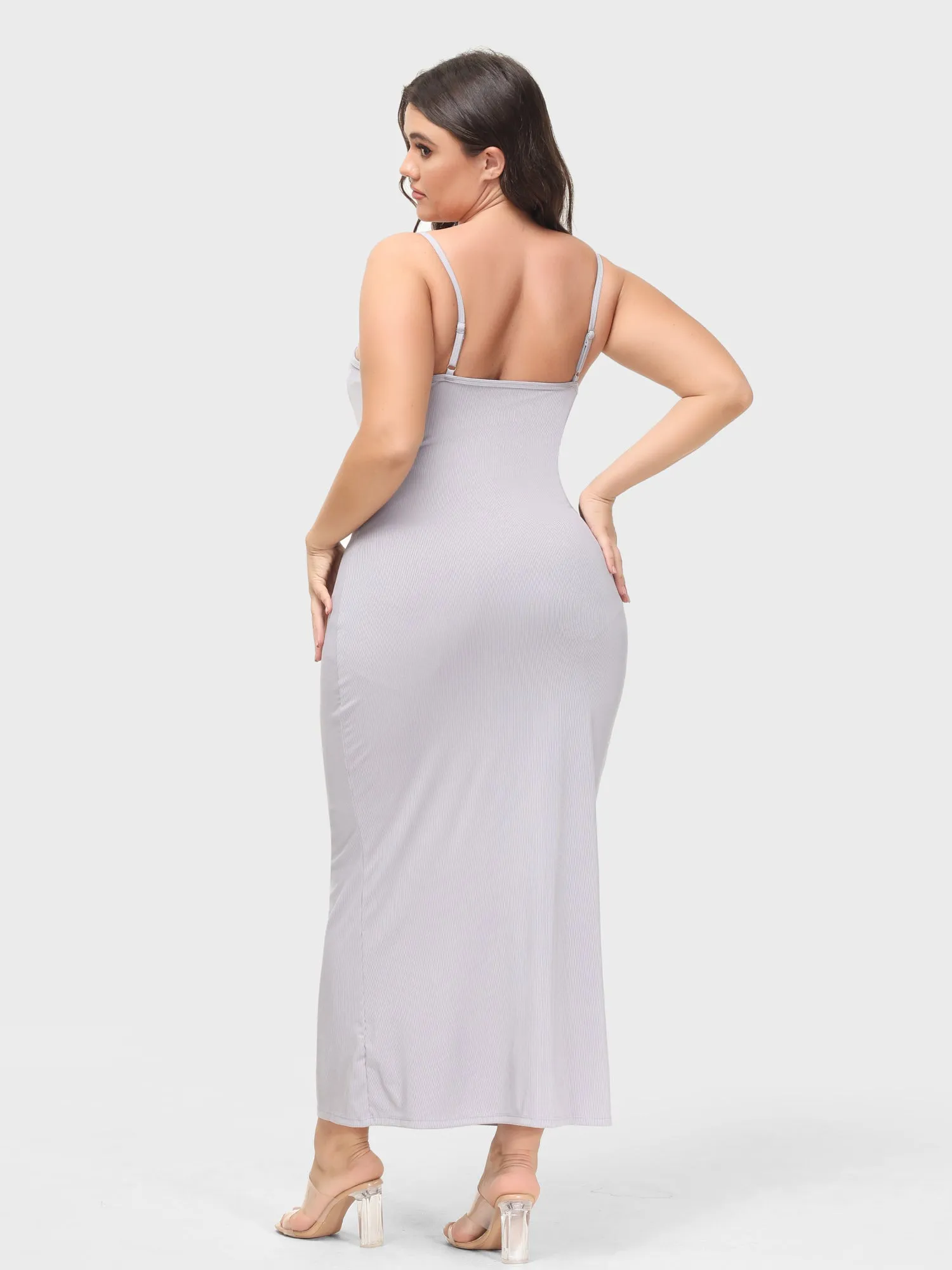 Midsize Goddess Slip Long Dress With Built-in Shapewear