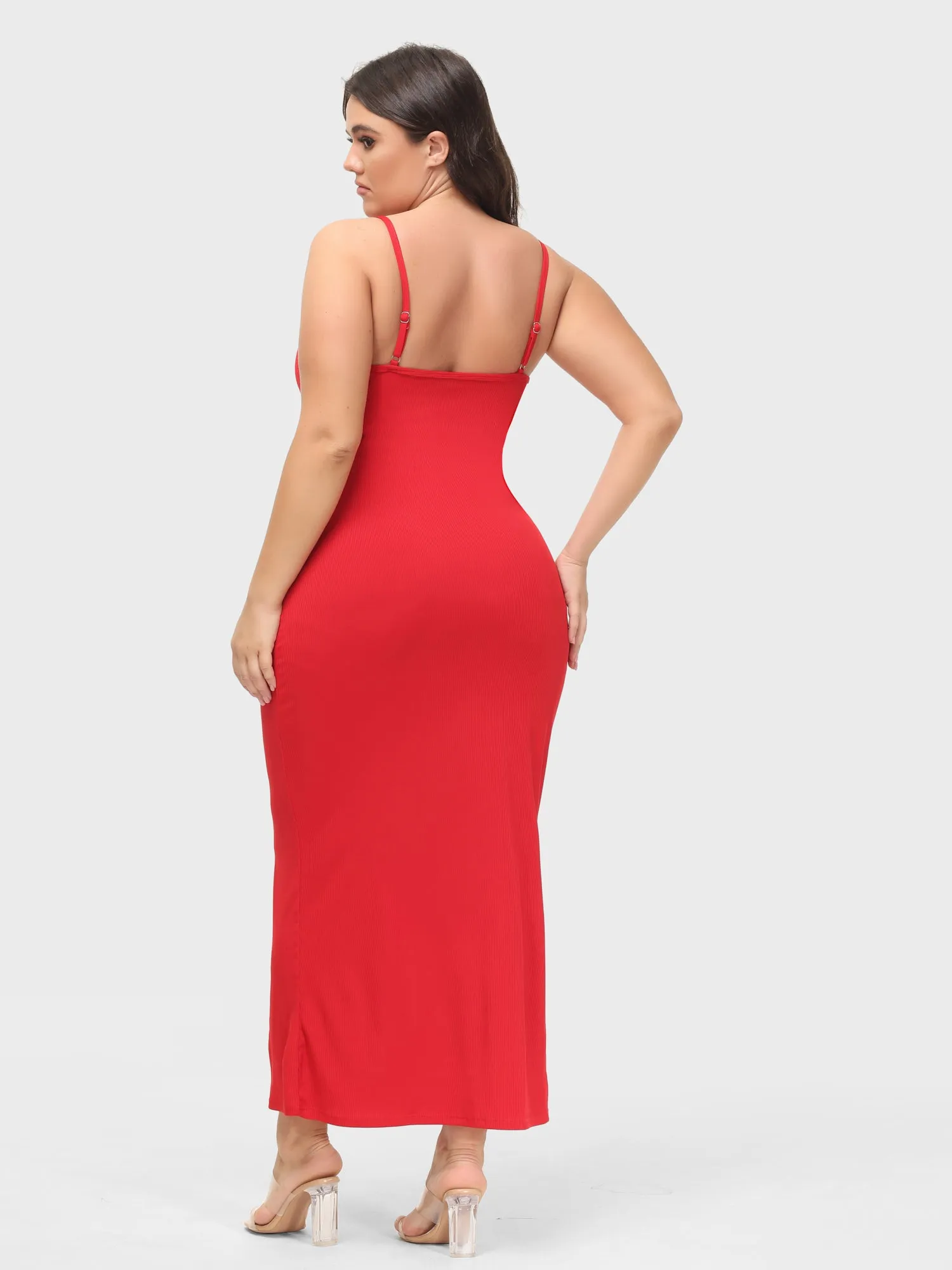 Midsize Goddess Slip Long Dress With Built-in Shapewear