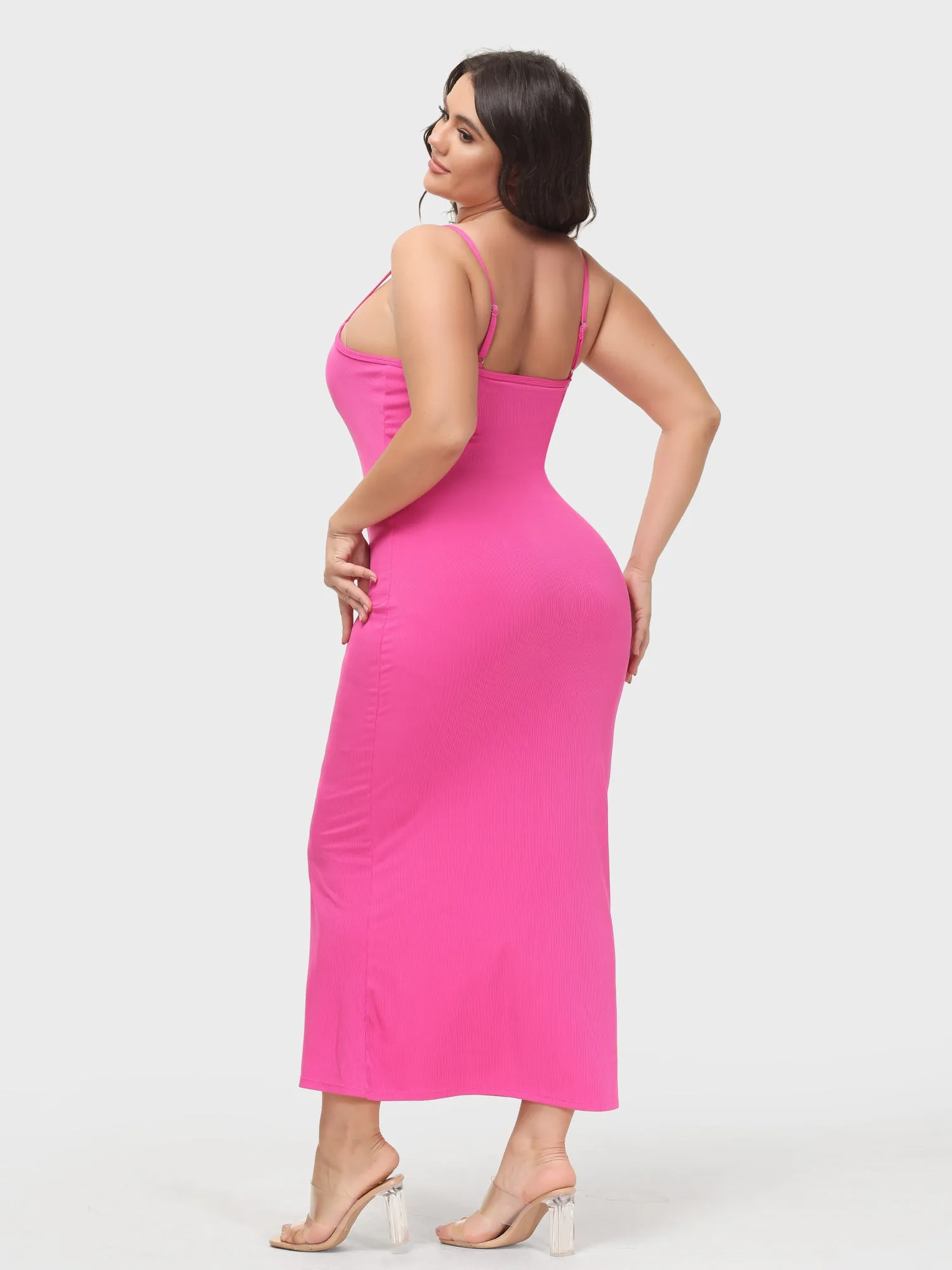 Midsize Goddess Slip Long Dress With Built-in Shapewear