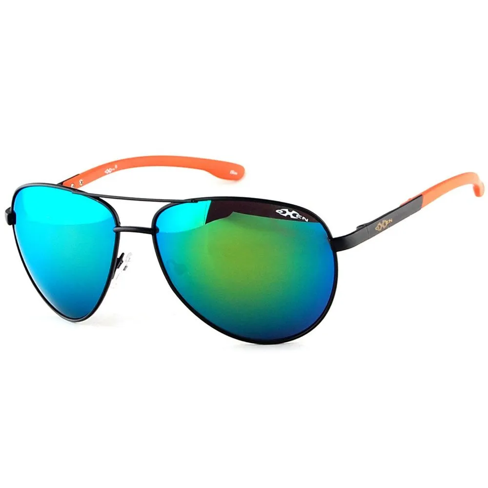 "Oxen Revolution 93005" Sports Aviator Sunglasses with Flash Mirror Coating