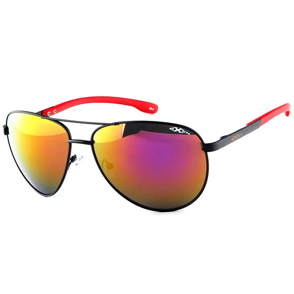 "Oxen Revolution 93005" Sports Aviator Sunglasses with Flash Mirror Coating