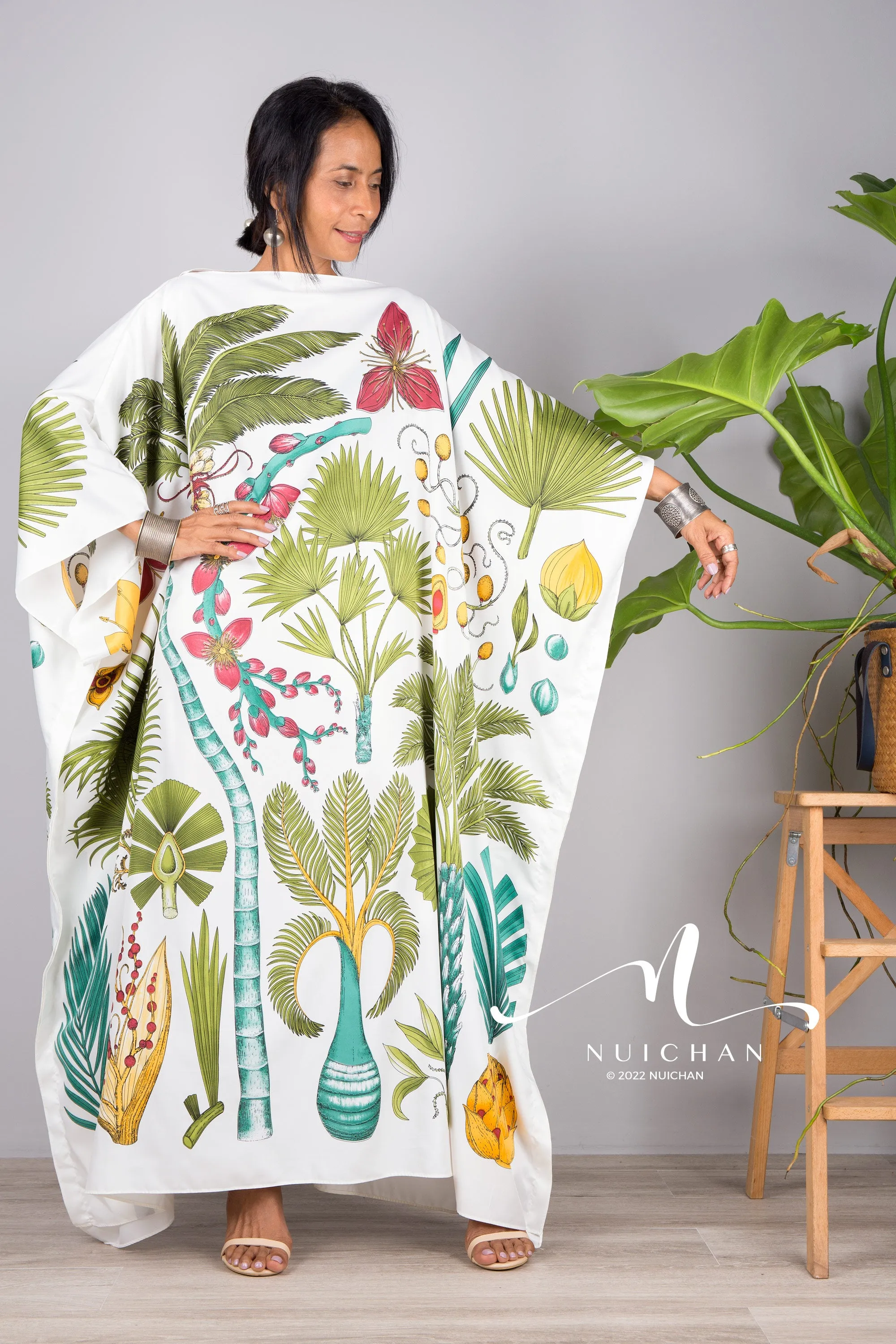 Silk kaftan dress