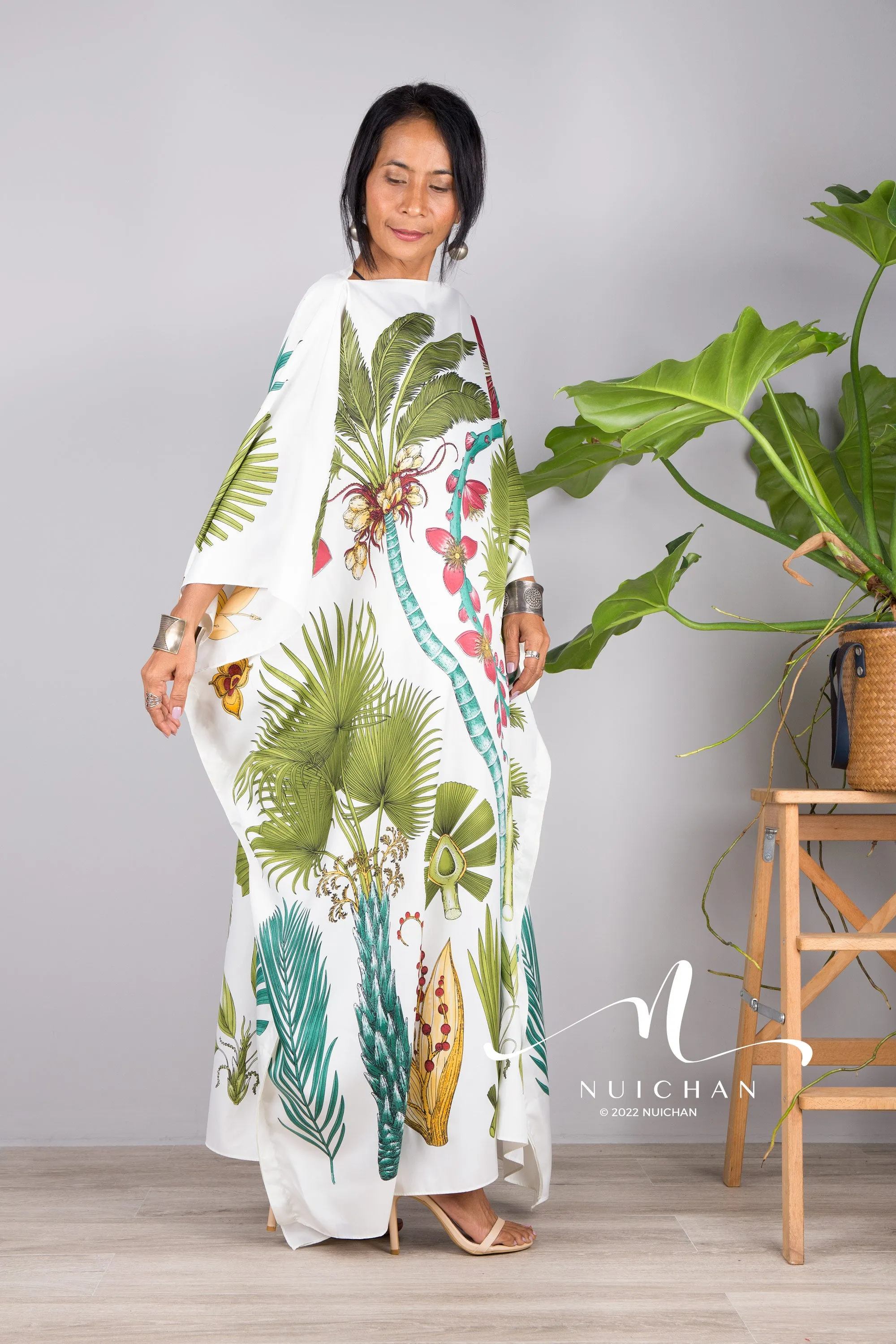 Silk kaftan dress