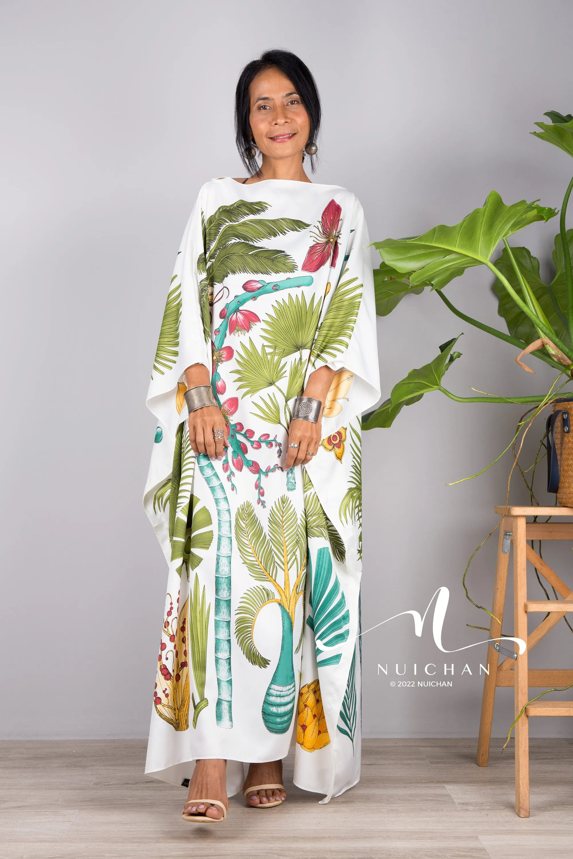 Silk kaftan dress